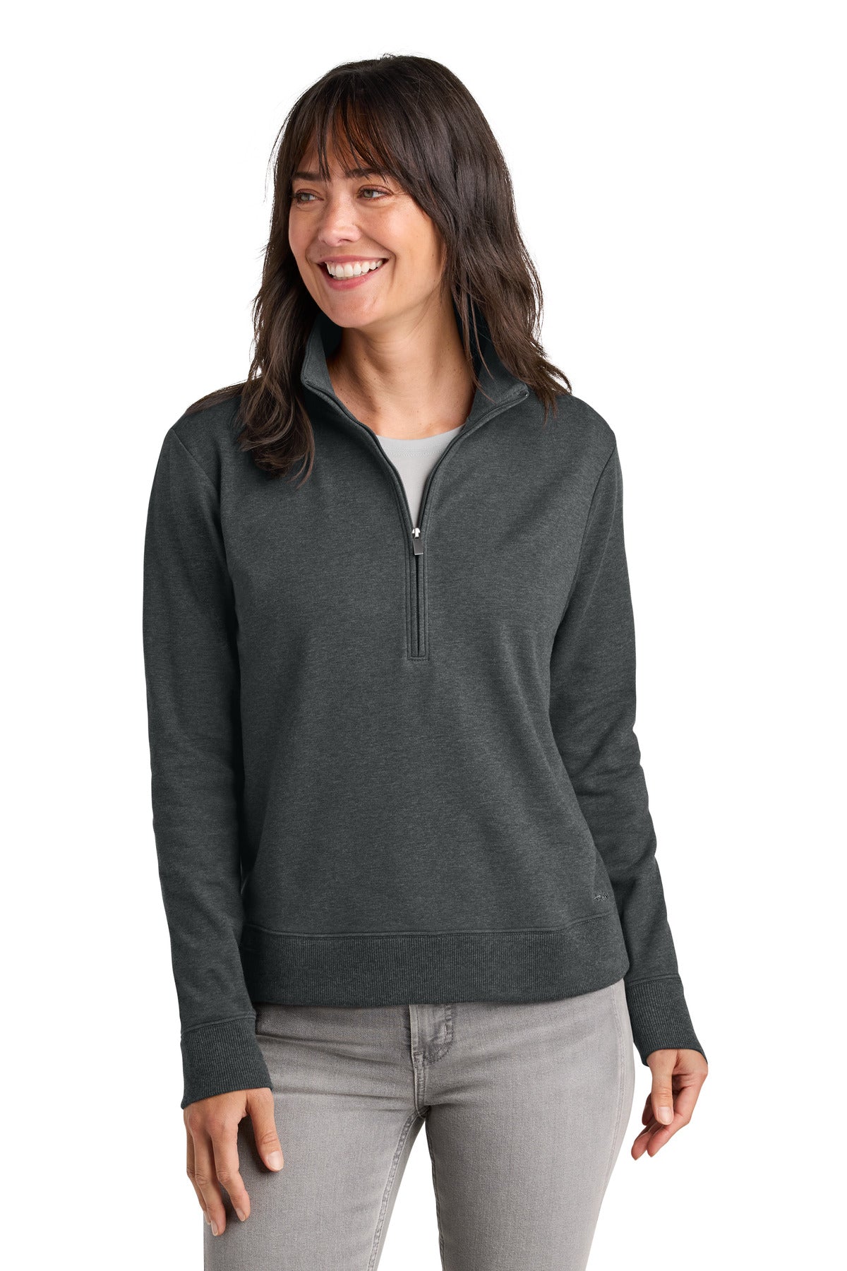 Custom Dark Grey Heather Women's Ocean Villa 1/4-Zip TMA41428, personalized by SanCanDo Swag in Argyle, TX