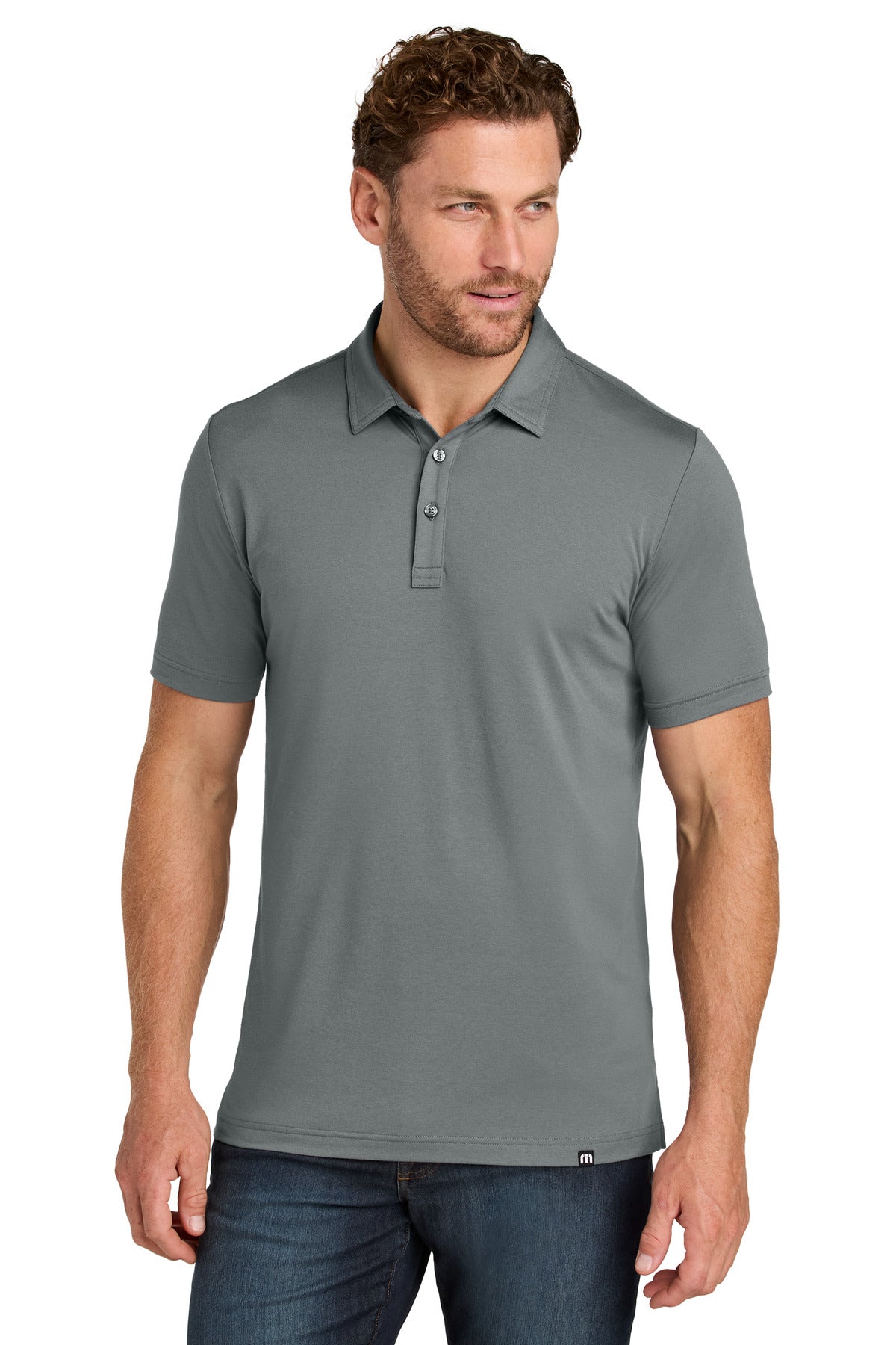 Custom Quiet Shade Grey Glenview Solid Polo TMA41461, personalized by SanCanDo Swag in Argyle, TX