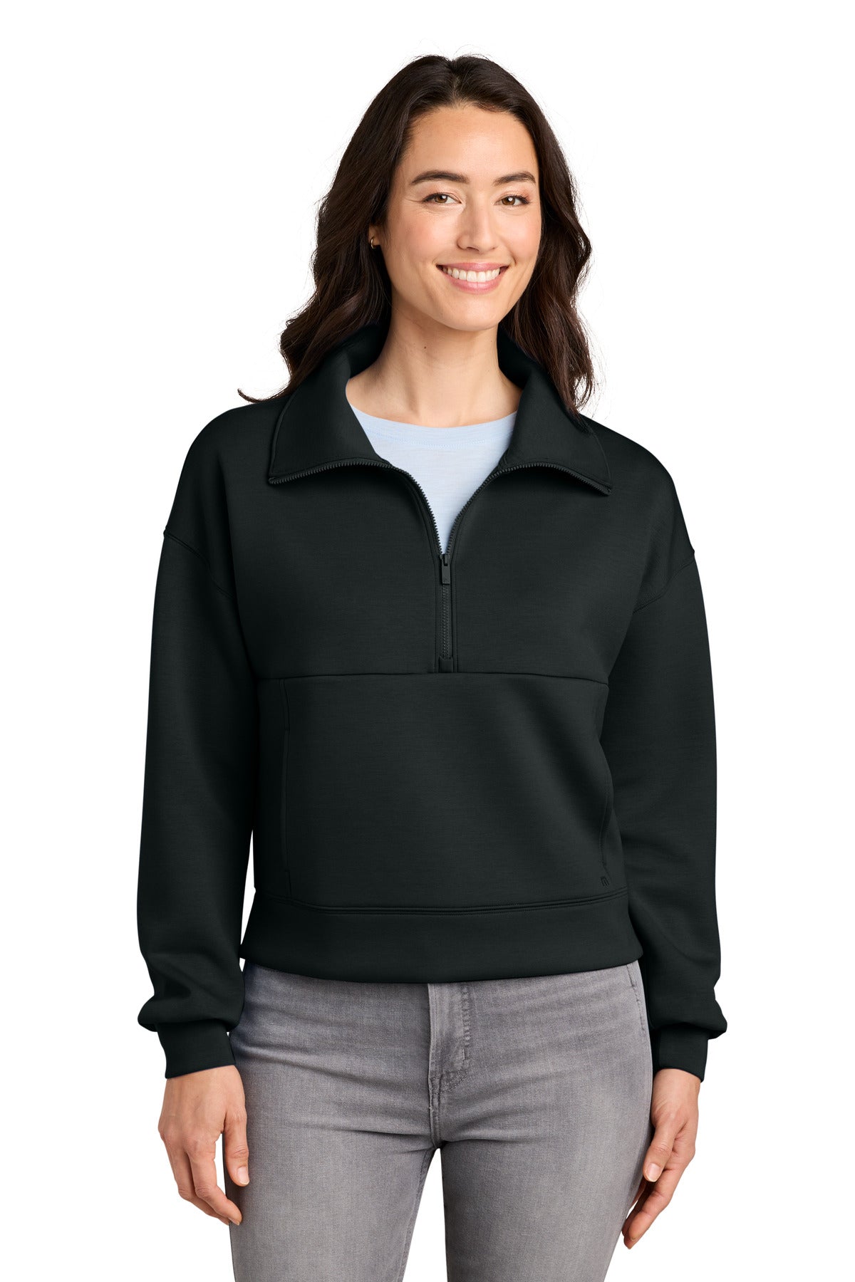 Custom Black Women's Momentum Shift 1/2-Zip TMA42219, personalized by SanCanDo Swag in Argyle, TX