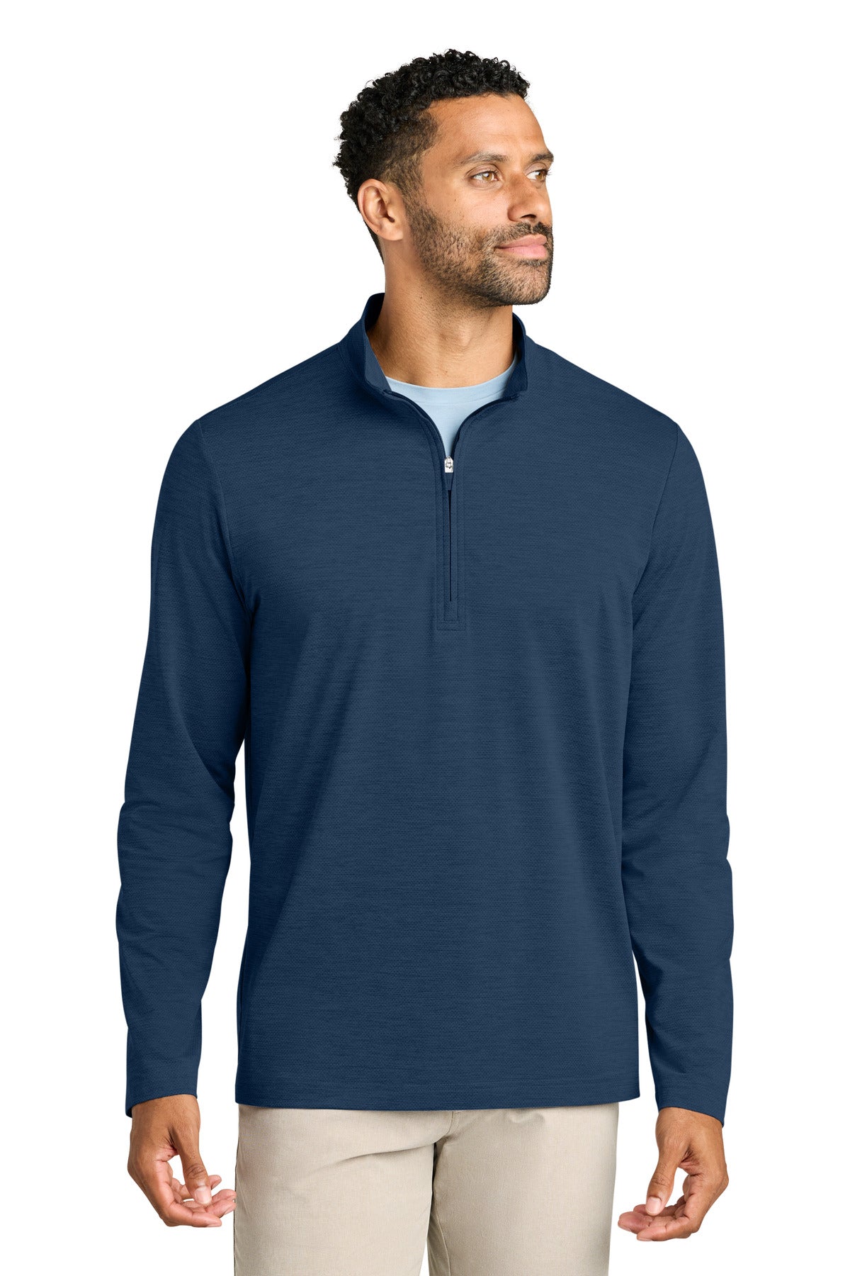 Custom Navy Heather Onward 1/4-Zip TMA42775, personalized by SanCanDo Swag in Argyle, TX
