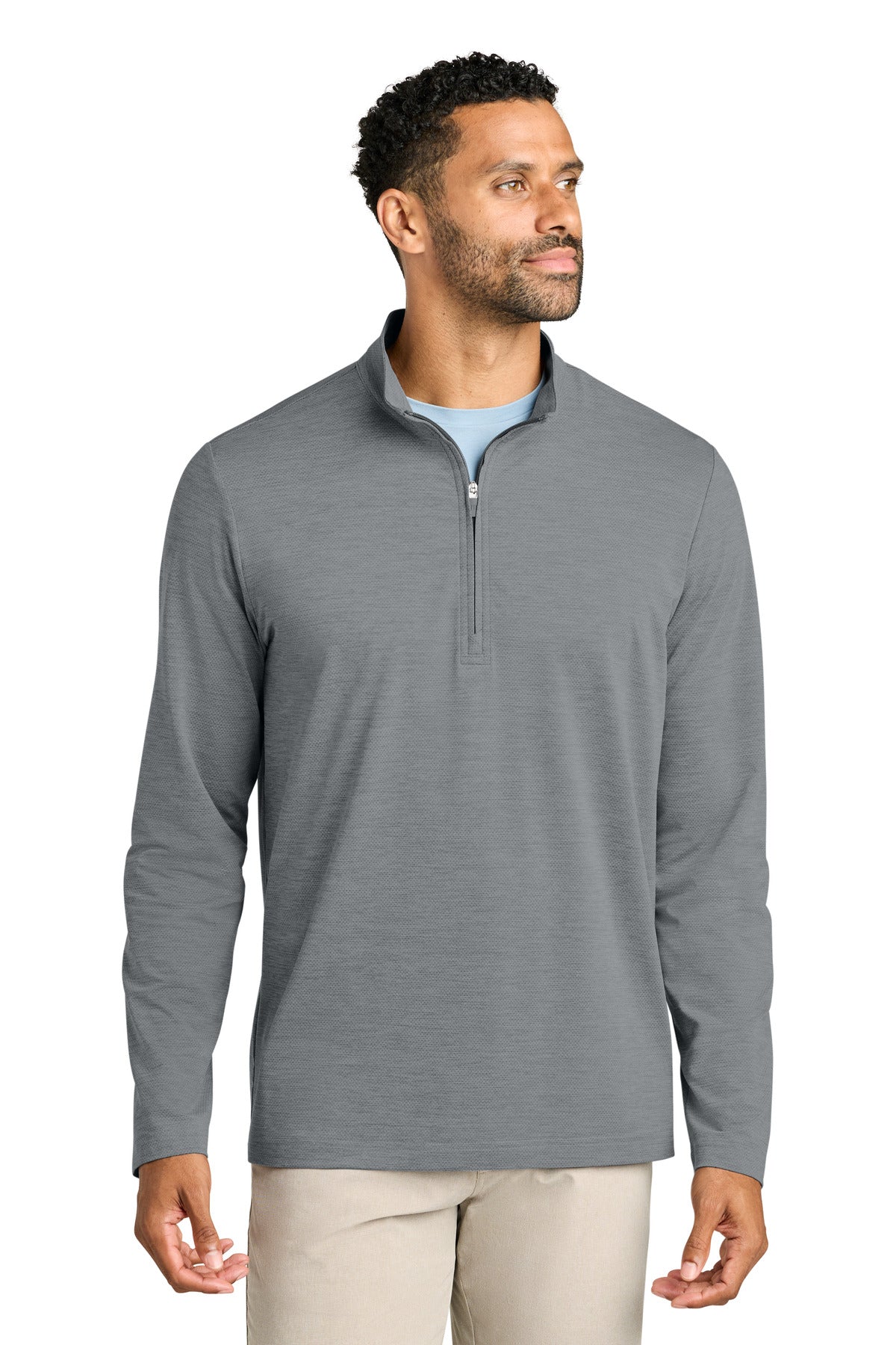 Custom Quiet Shade Grey Heather Onward 1/4-Zip TMA42775, personalized by SanCanDo Swag in Argyle, TX