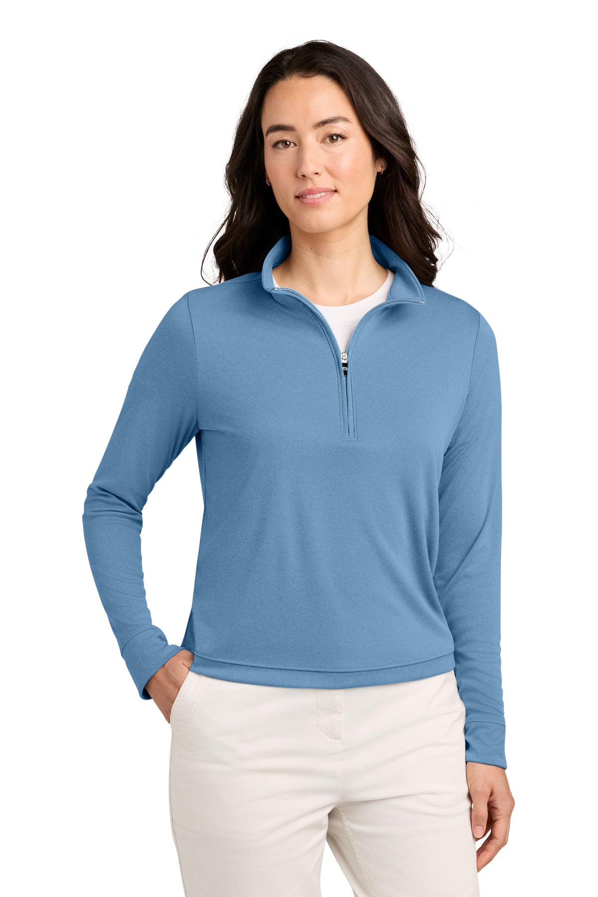 Custom Brilliant Blue Heather Women's Coto 1/2-Zip TMA42777, personalized by SanCanDo Swag in Argyle, TX