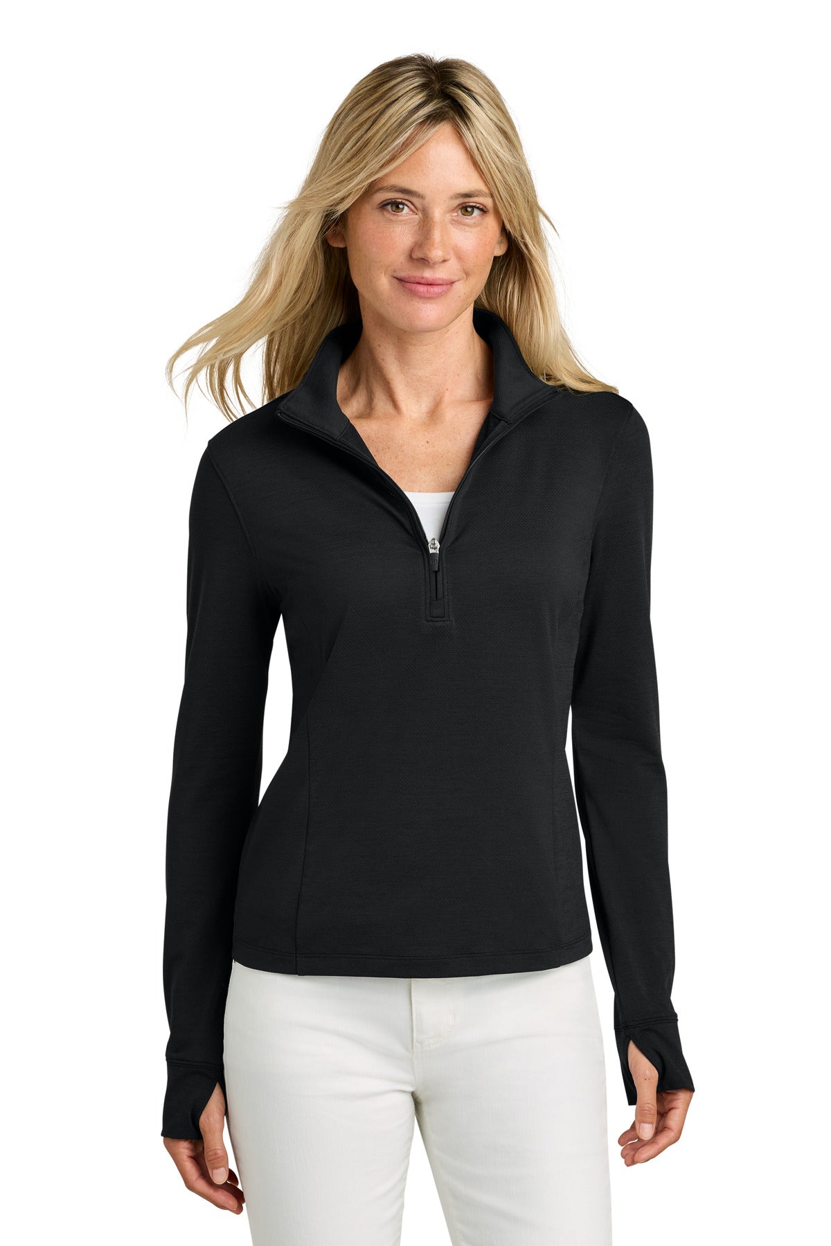 Custom Black Women's Onward 1/2-Zip TMA42778, personalized by SanCanDo Swag in Argyle, TX