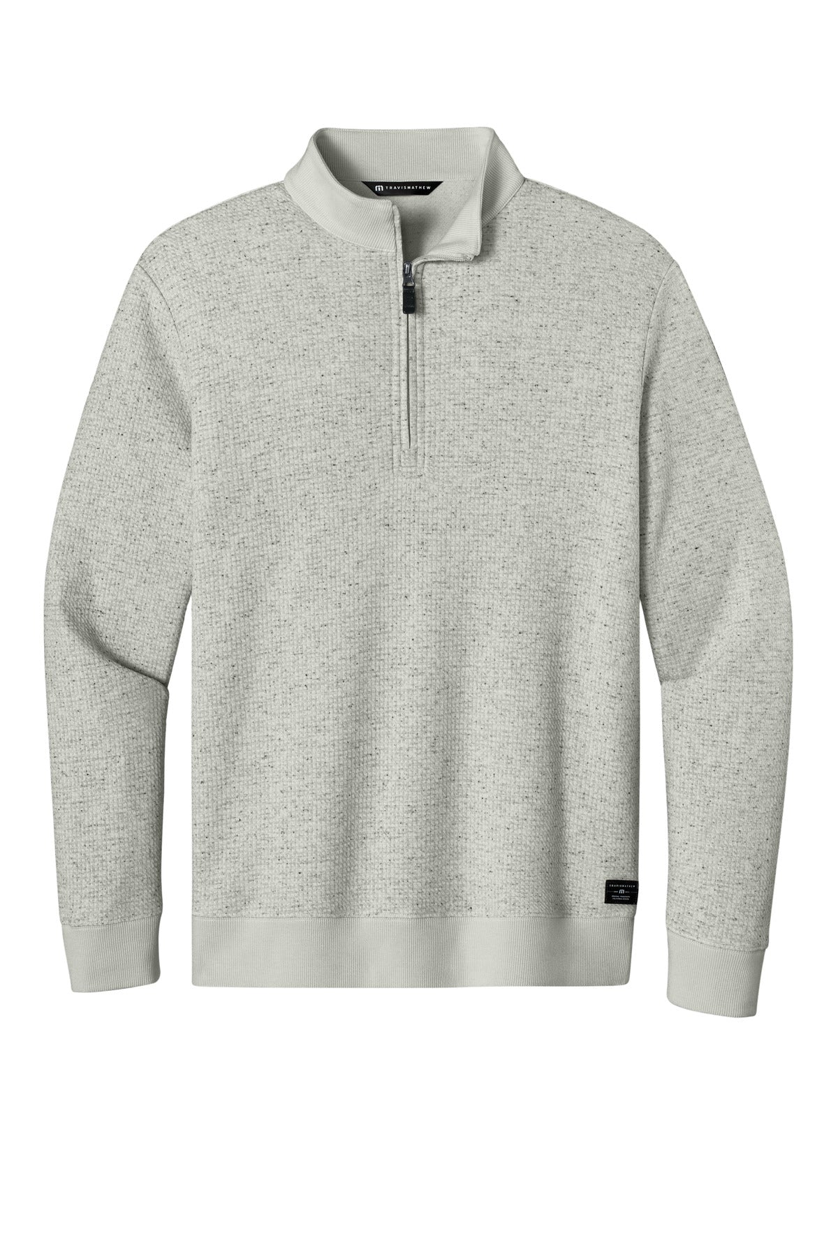 Custom Light Grey Heather Waffle 1/4-Zip TMA46418, personalized by SanCanDo Swag in Argyle, TX
