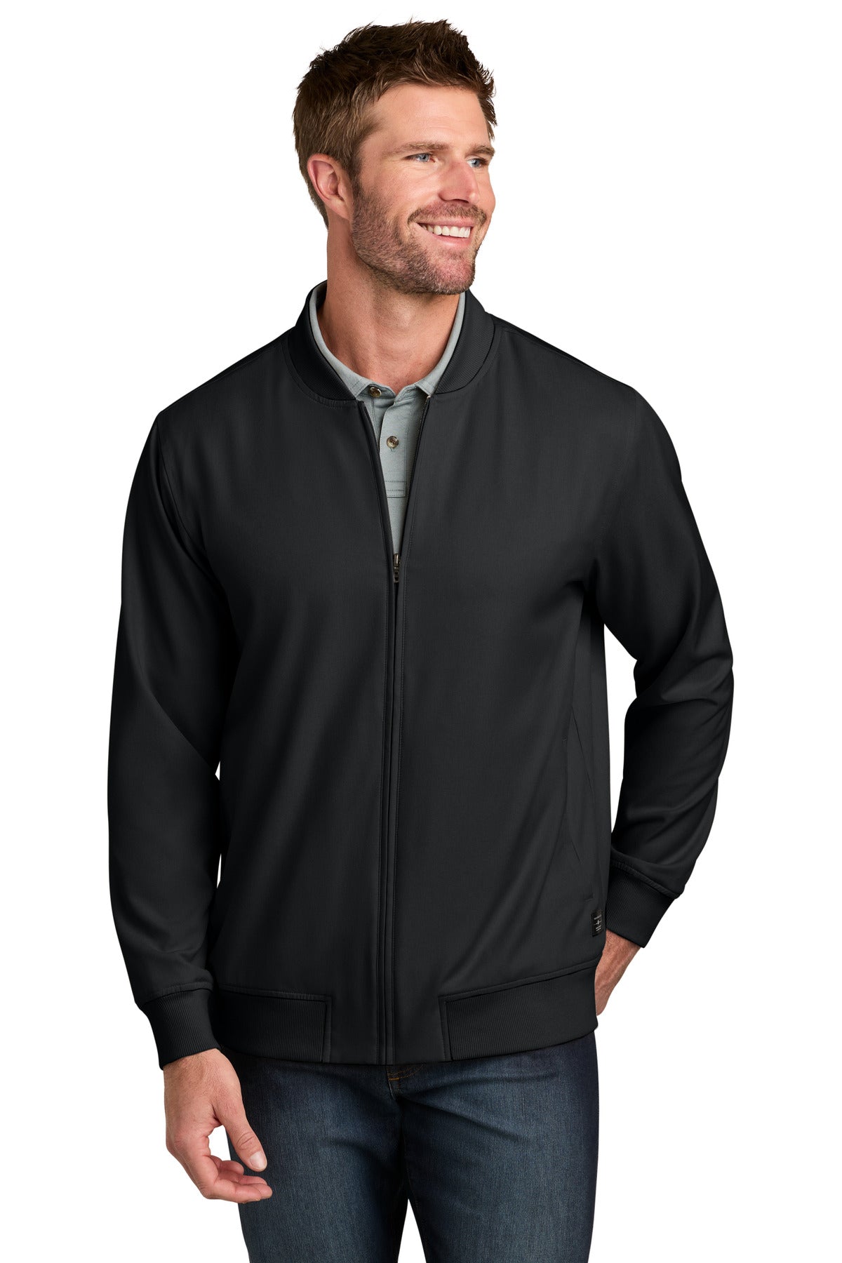 Custom Black Bomber Jacket TMA47413, personalized by SanCanDo Swag in Argyle, TX