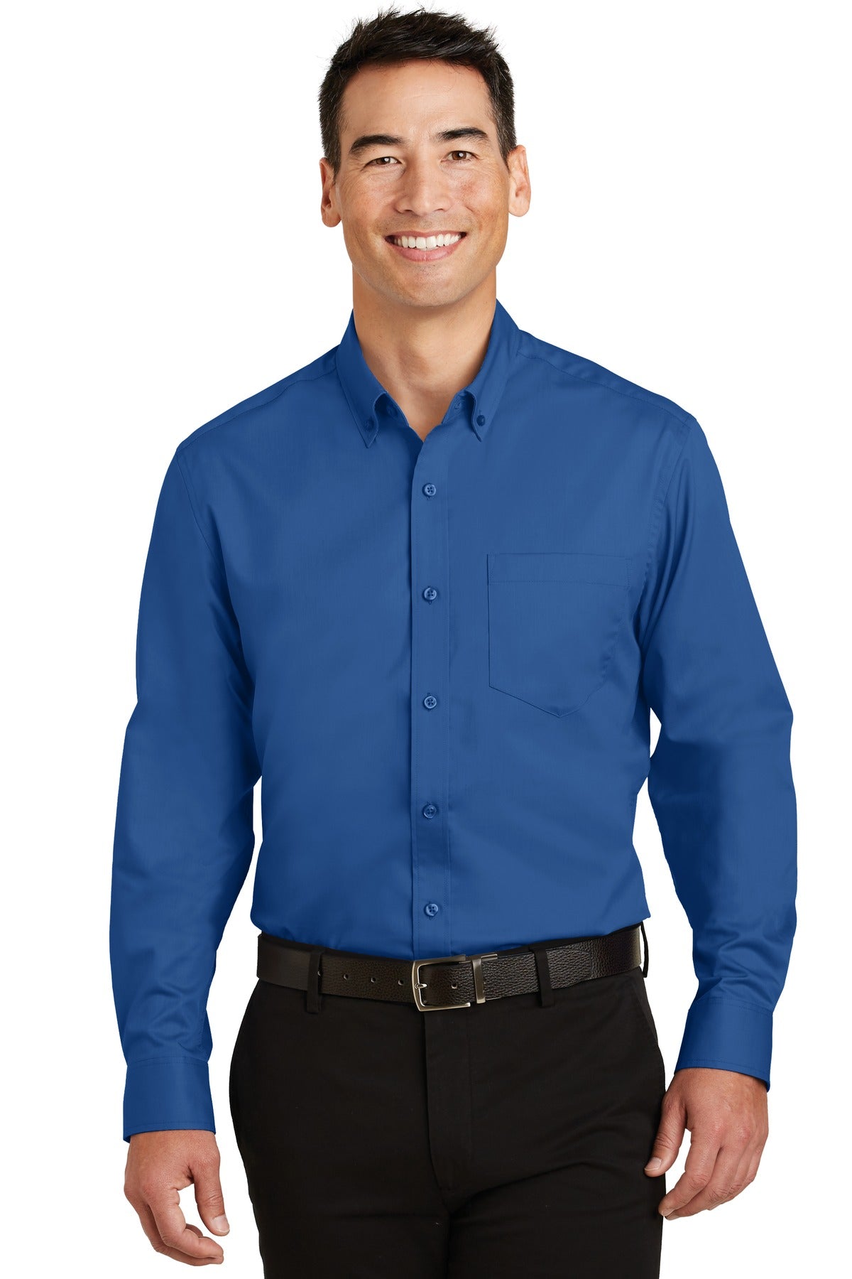 Custom True Blue Tall SuperPro Twill Shirt TS663, personalized by SanCanDo Swag in Argyle, TX