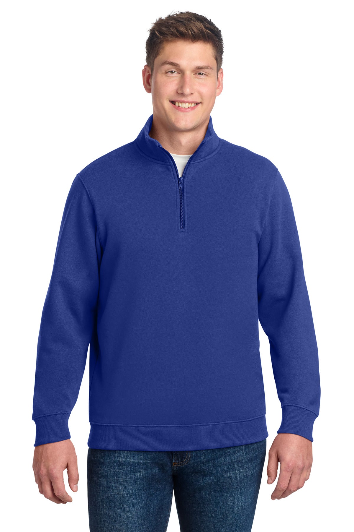 Custom True Royal Tall 1/4-Zip Sweatshirt TST253, personalized by SanCanDo Swag in Argyle, TX