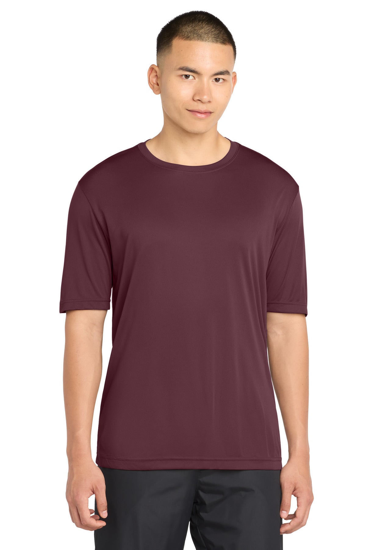 Custom Maroon Tall Competitor Tee TST350, personalized by SanCanDo Swag in Argyle, TX
