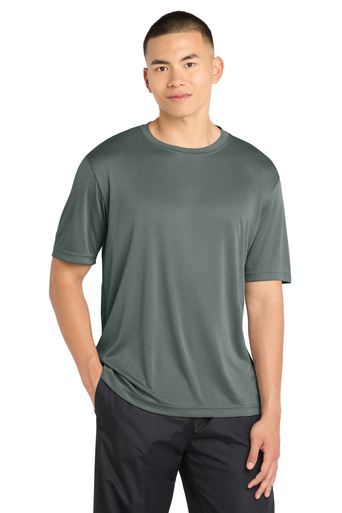 Custom Grey Concrete Heather Tall Competitor Tee TST350, personalized by SanCanDo Swag in Argyle, TX