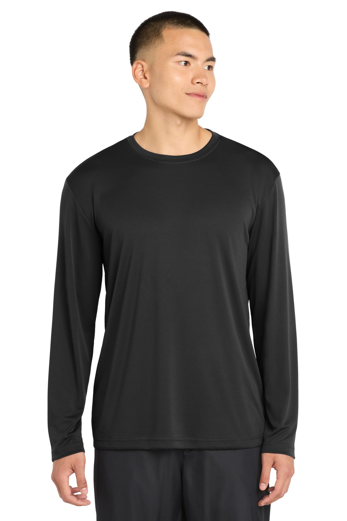 Custom Black Tall Long Sleeve Competitor Tee TST350LS, personalized by SanCanDo Swag in Argyle, TX