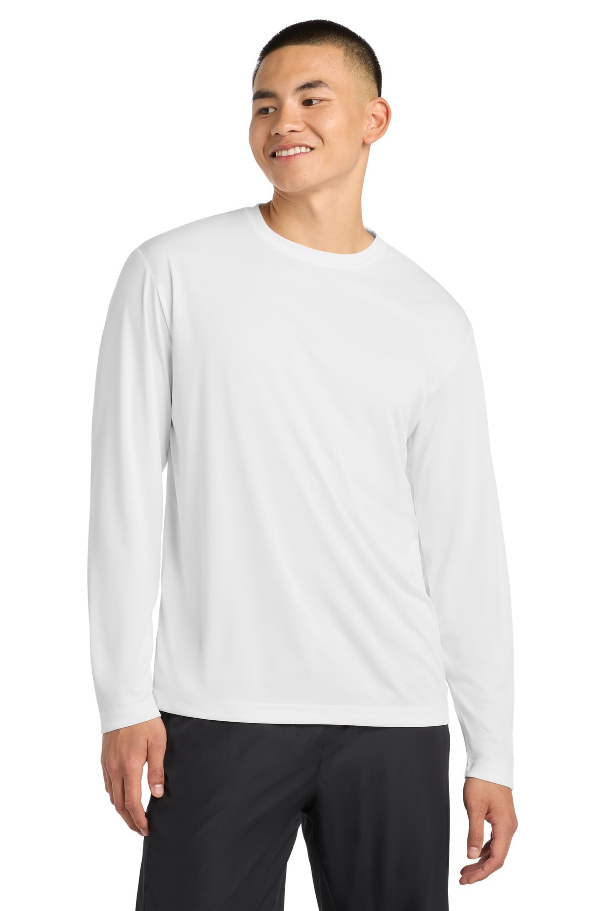 Custom White Tall Long Sleeve Competitor Tee TST350LS, personalized by SanCanDo Swag in Argyle, TX