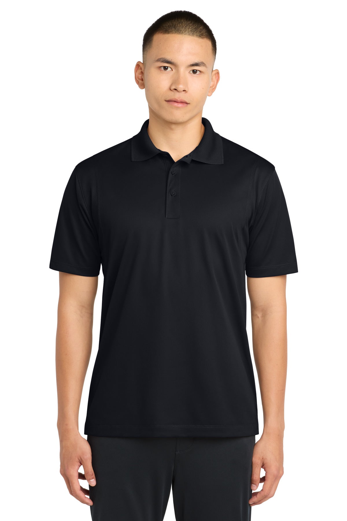 Custom Black Tall Micropique Sport-Wick Polo TST650, personalized by SanCanDo Swag in Argyle, TX