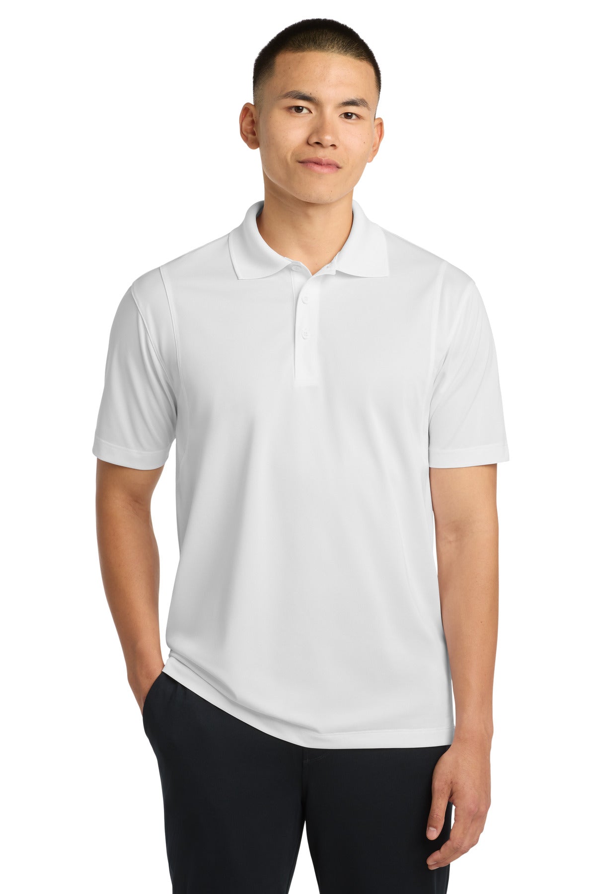 Custom White Tall Micropique Sport-Wick Polo TST650, personalized by SanCanDo Swag in Argyle, TX