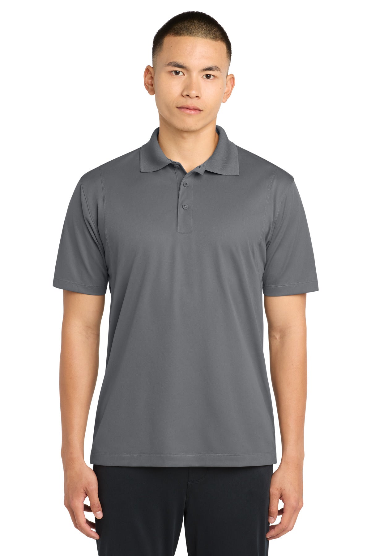 Custom Grey Concrete Tall Micropique Sport-Wick Polo TST650, personalized by SanCanDo Swag in Argyle, TX