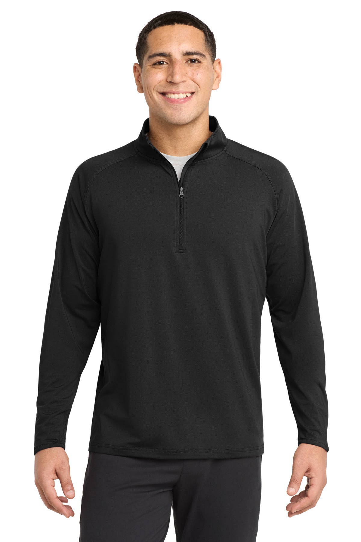 Custom Black Tall Sport-Wick Stretch 1/4-Zip Pullover TST850, personalized by SanCanDo Swag in Argyle, TX