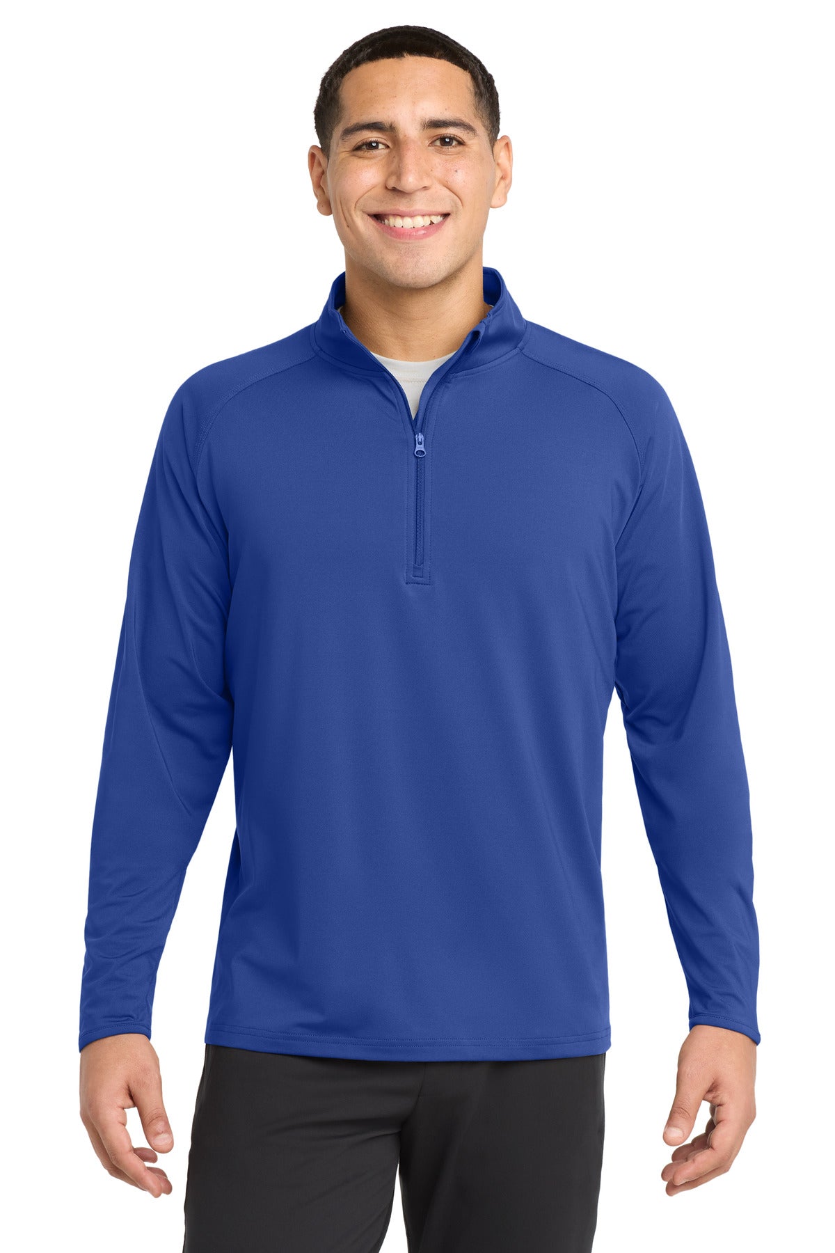 Custom True Royal Tall Sport-Wick Stretch 1/4-Zip Pullover TST850, personalized by SanCanDo Swag in Argyle, TX