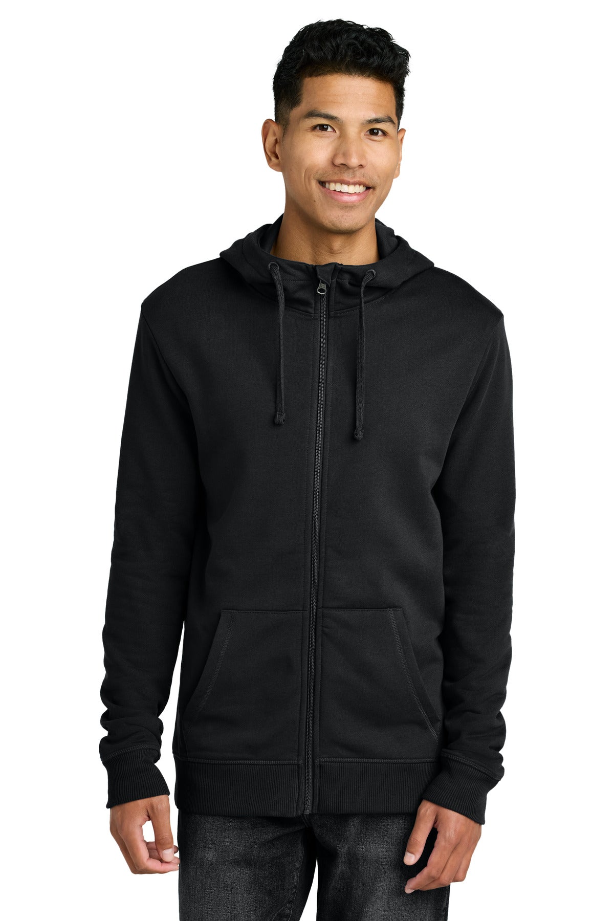 Custom Meteorite Black Cotton Fleece Full-Zip Hoodie TTCM4367, personalized by SanCanDo Swag in Argyle, TX