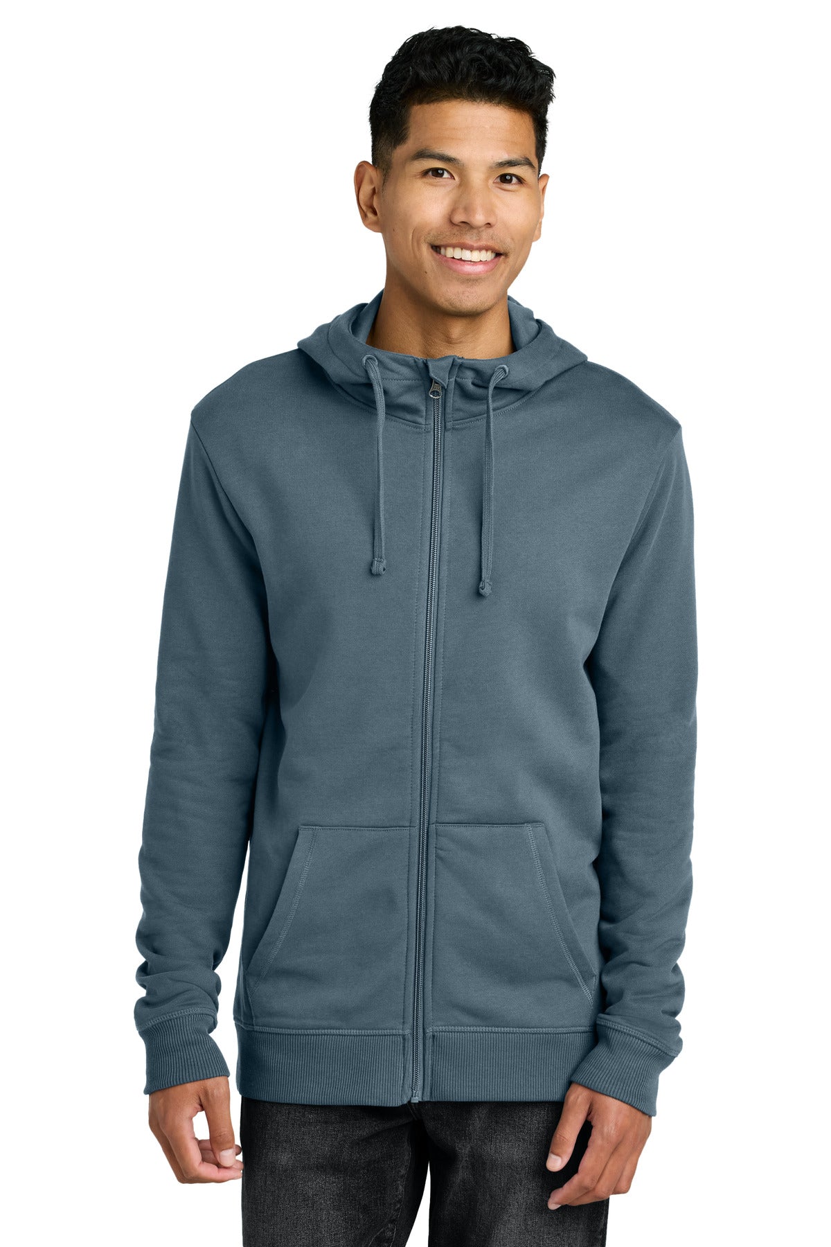 Custom Vintage Blue Cotton Fleece Full-Zip Hoodie TTCM4367, personalized by SanCanDo Swag in Argyle, TX