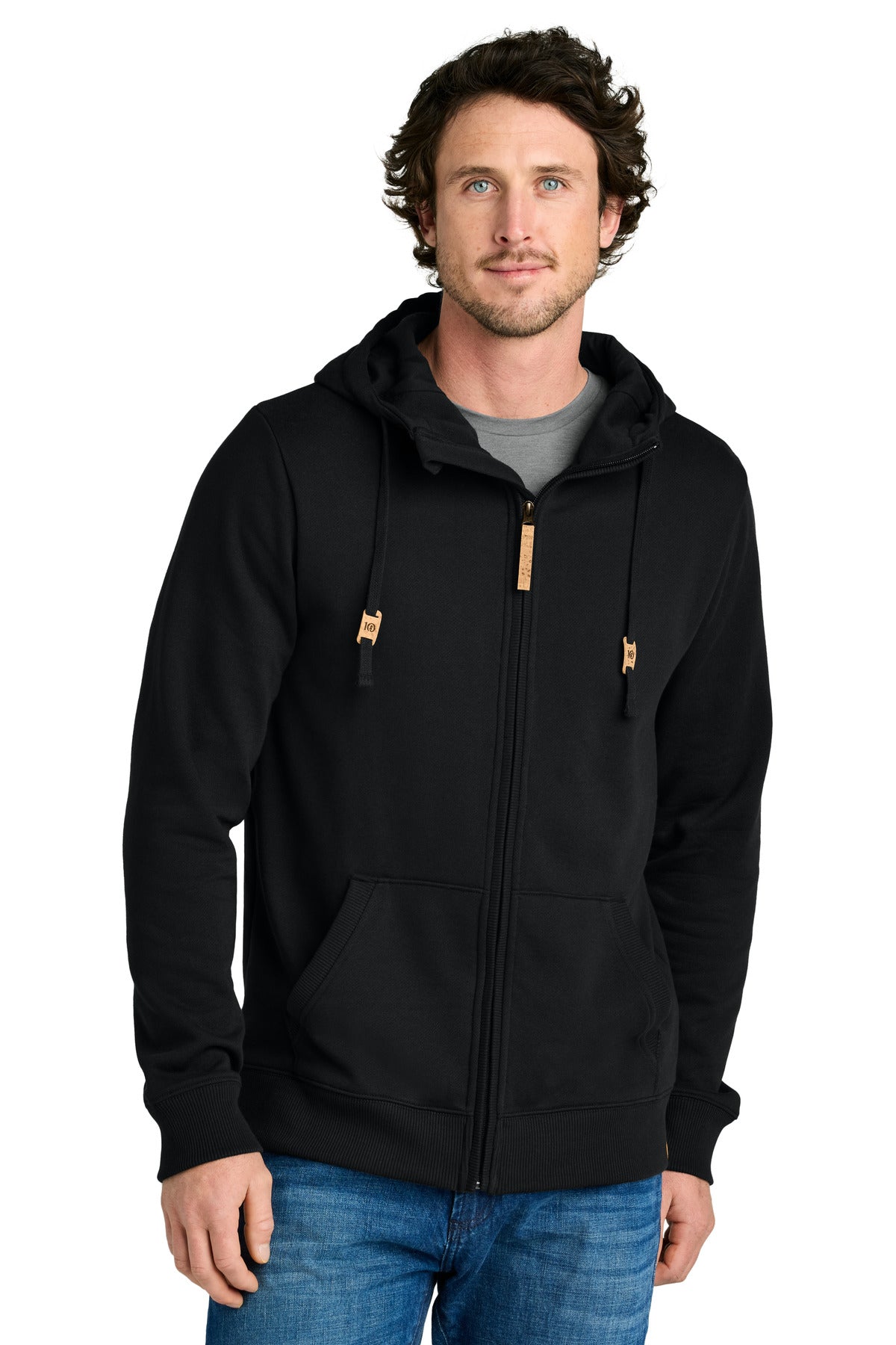 Custom Meteorite Black Space Dye Fleece Full-Zip Hoodie TTCM4414, personalized by SanCanDo Swag in Argyle, TX