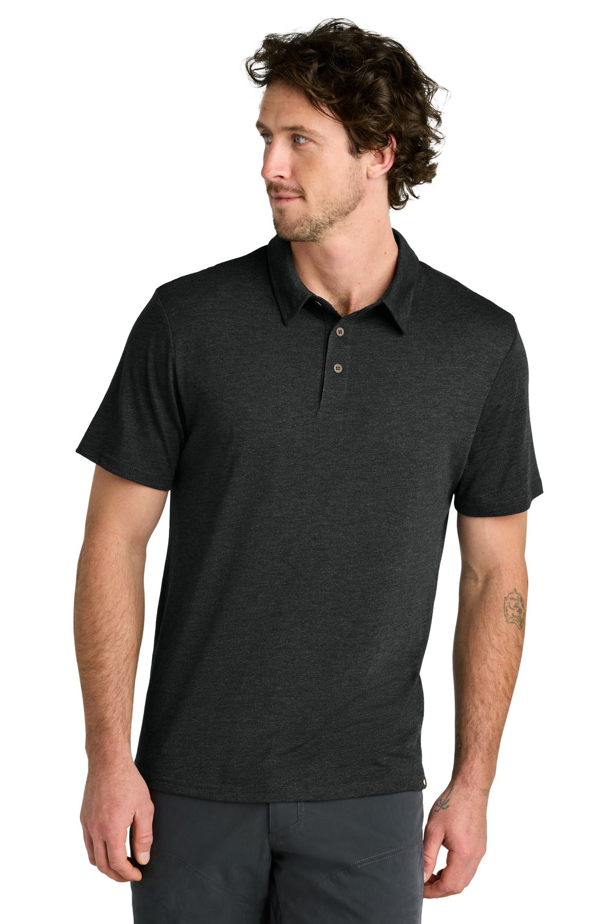 Custom Meteorite Black Heather LIMITED EDITION tentree TreeBlend Polo TTCM5660, personalized by SanCanDo Swag in Argyle, TX