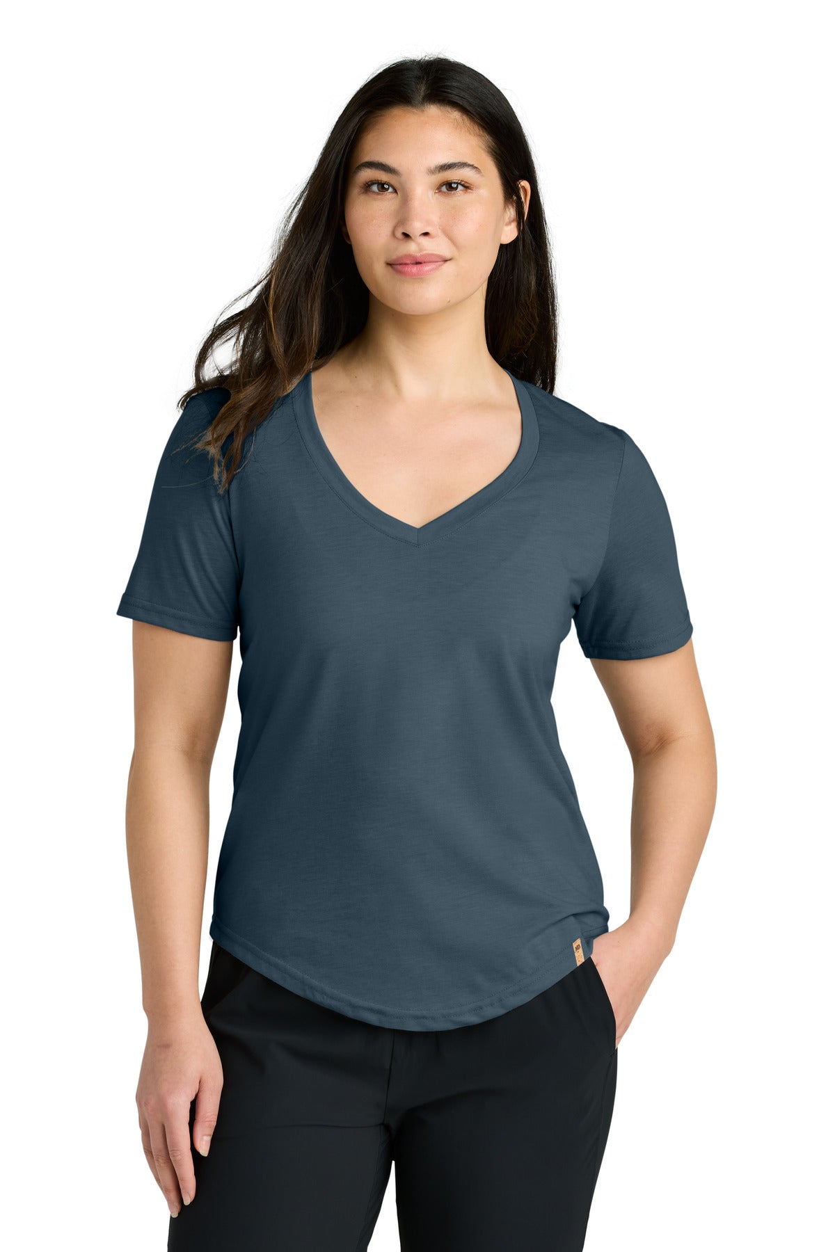 Custom Moonlit Ocean Heather Women's TreeBlend V-Neck Tee TTCW5646, personalized by SanCanDo Swag in Argyle, TX