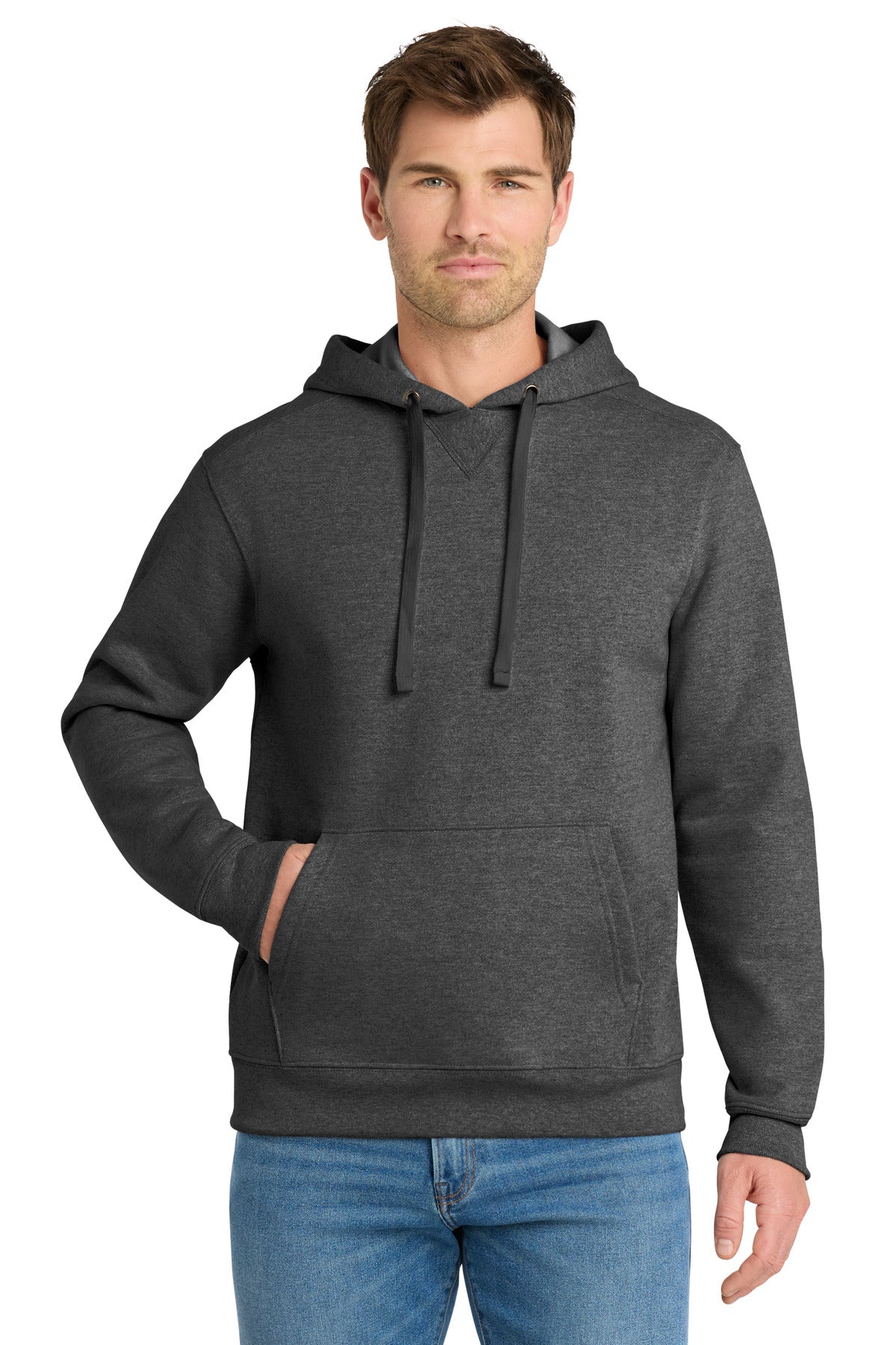 Custom Charcoal Heather Chore Fleece Pullover Hoodie VL130H, personalized by SanCanDo Swag in Argyle, TX
