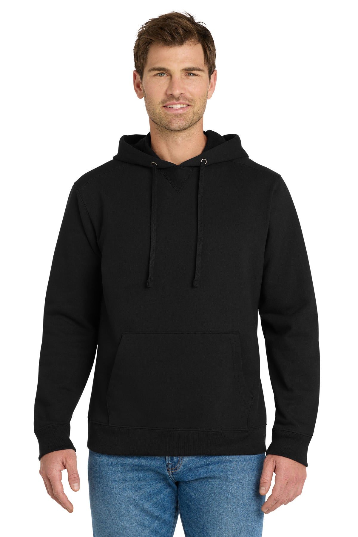 Custom Deep Black Chore Fleece Pullover Hoodie VL130H, personalized by SanCanDo Swag in Argyle, TX
