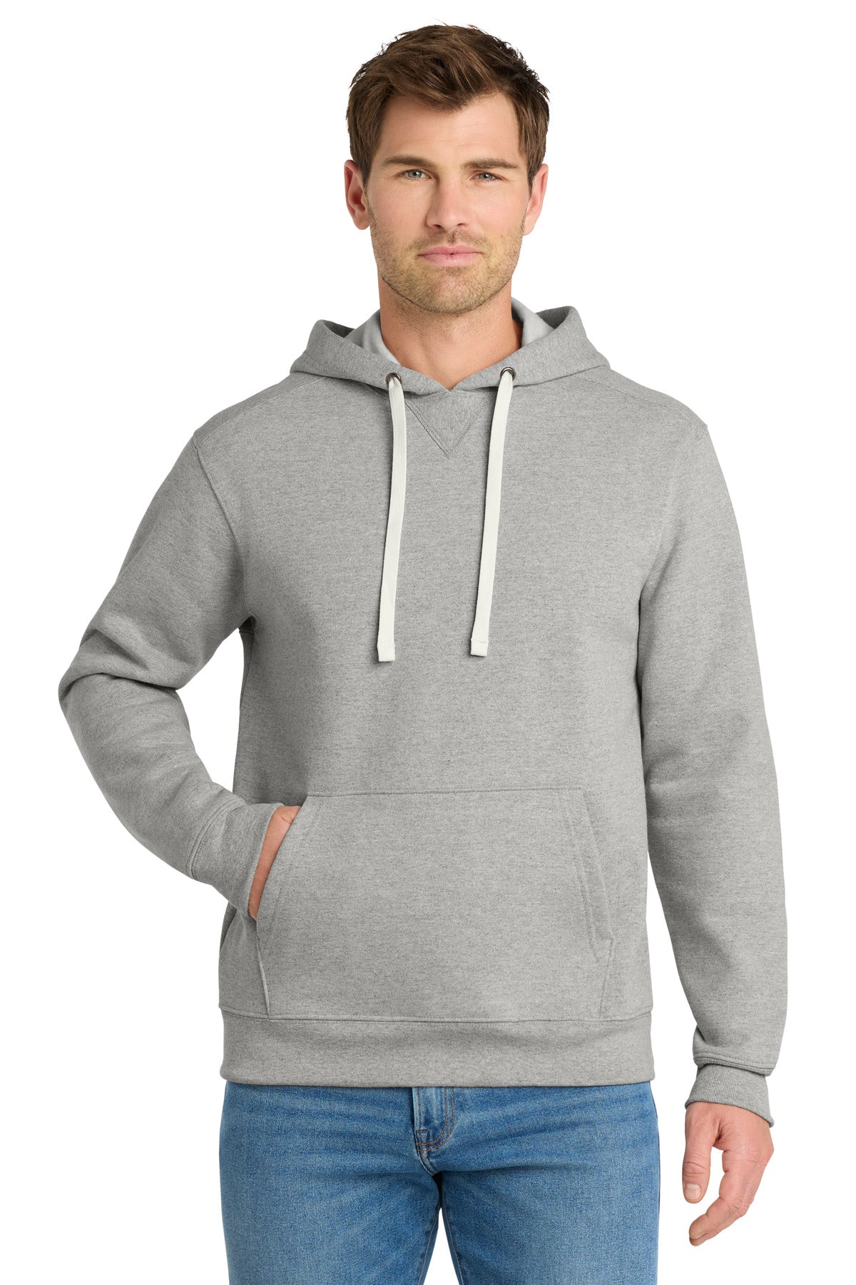 Custom Heather Grey Chore Fleece Pullover Hoodie VL130H, personalized by SanCanDo Swag in Argyle, TX