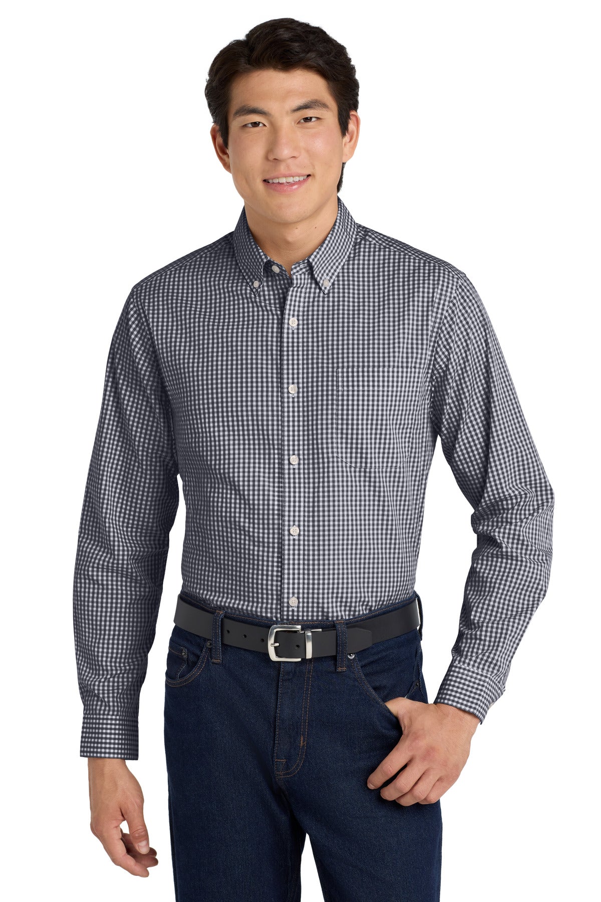 Custom Black/ White Broadcloth Gingham Easy Care W644, personalized by SanCanDo Swag in Argyle, TX