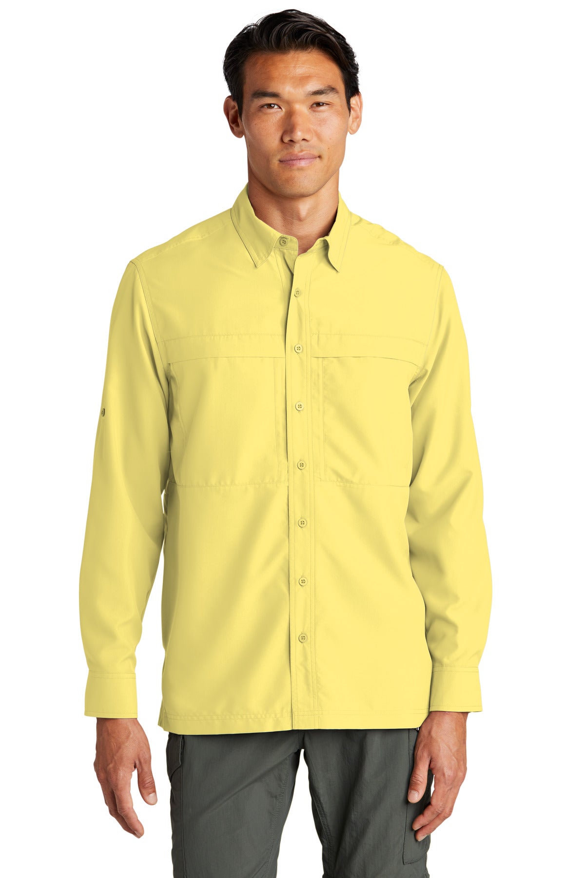 Custom Yellow Long Sleeve UV Daybreak Shirt W960, personalized by SanCanDo Swag in Argyle, TX