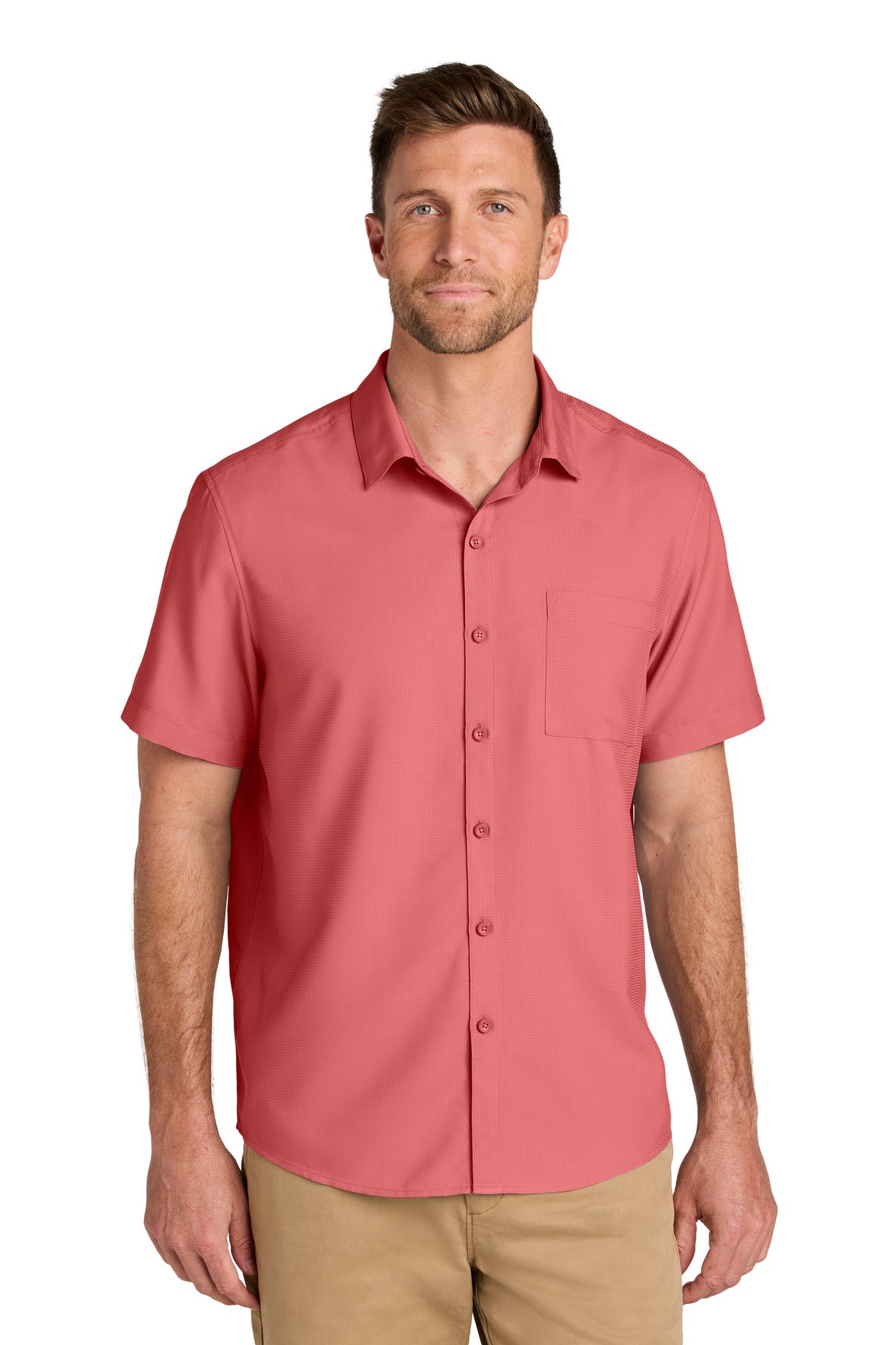 Custom Coral Reef Short Sleeve UV Dockside Shirt W963, personalized by SanCanDo Swag in Argyle, TX