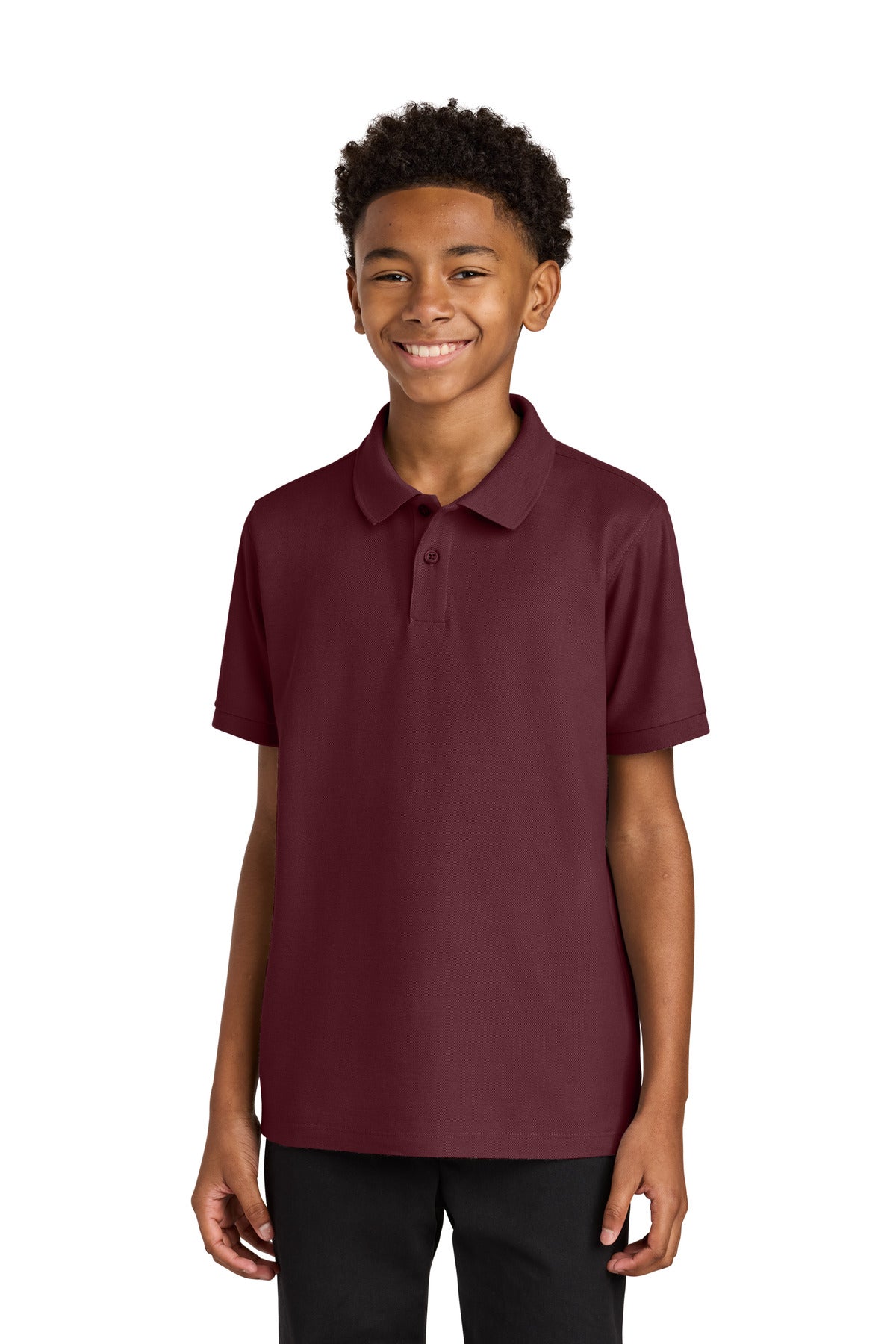 Custom Burgundy Youth Wearever Signature Pique Polo Y200, personalized by SanCanDo Swag in Argyle, TX