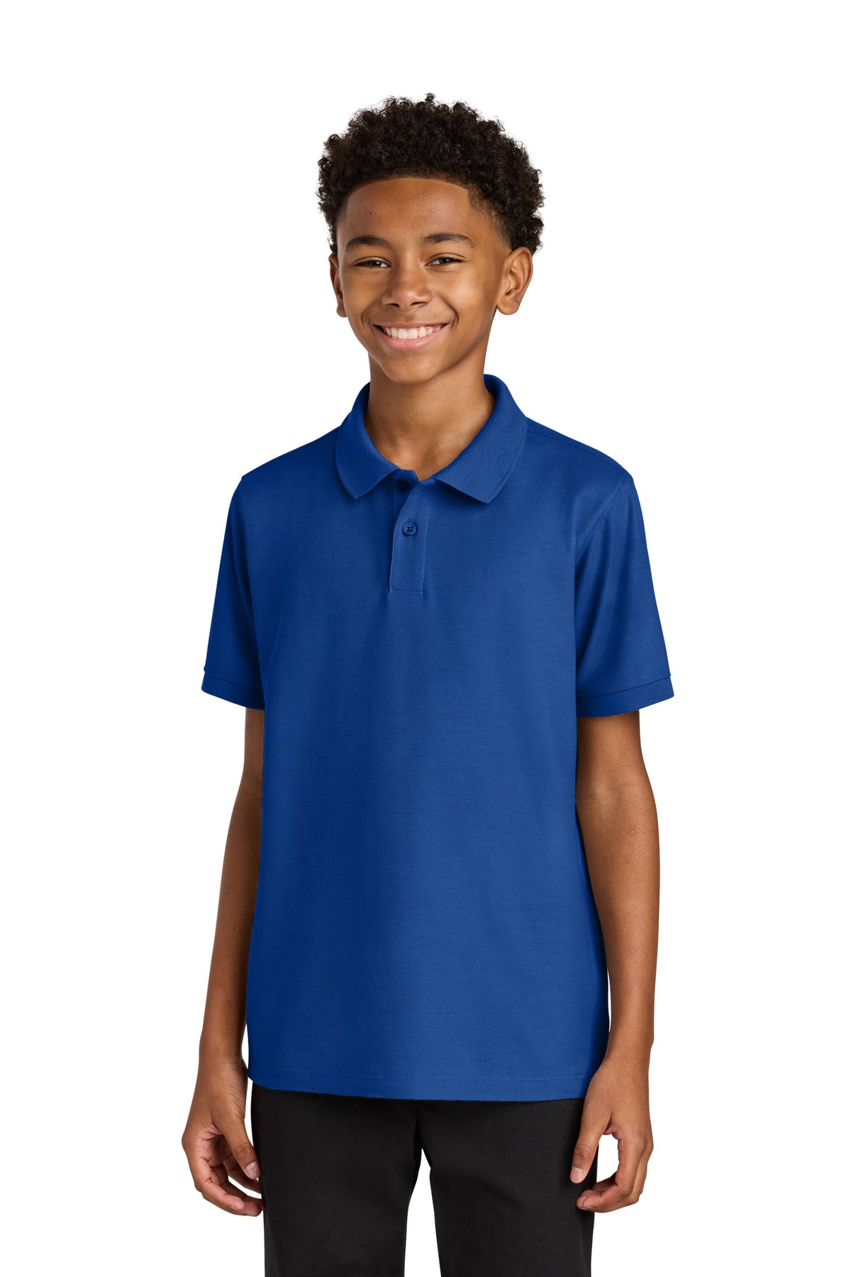 Custom True Royal Youth Wearever Signature Pique Polo Y200, personalized by SanCanDo Swag in Argyle, TX