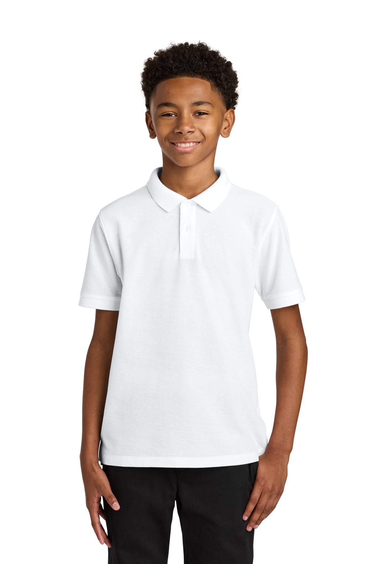 Custom White Youth Wearever Signature Pique Polo Y200, personalized by SanCanDo Swag in Argyle, TX