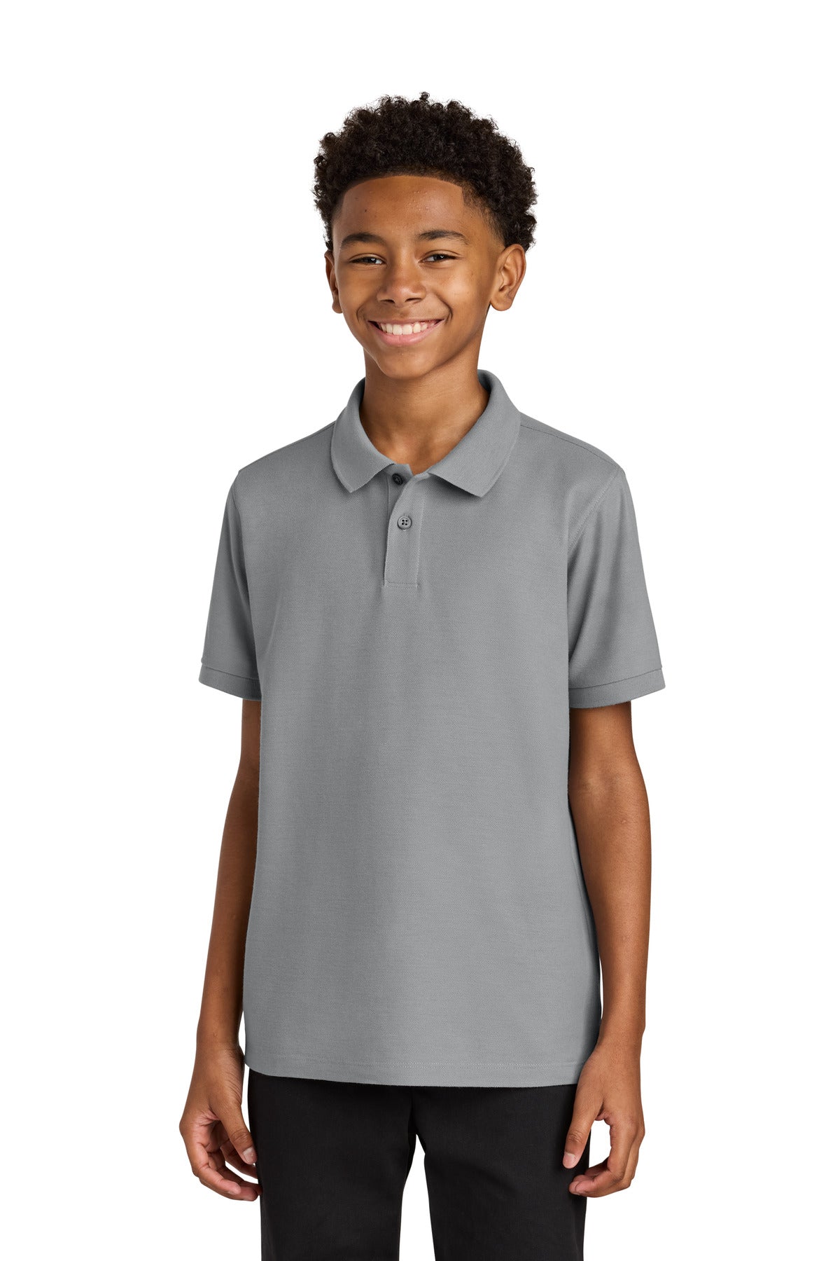 Custom Gusty Grey Youth Wearever Signature Pique Polo Y200, personalized by SanCanDo Swag in Argyle, TX