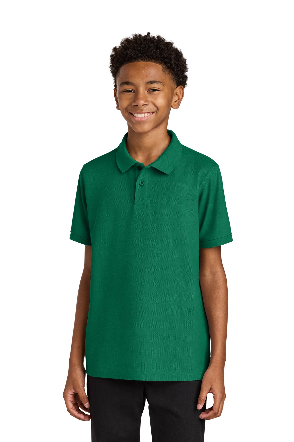Custom Kelly Green Youth Wearever Signature Pique Polo Y200, personalized by SanCanDo Swag in Argyle, TX