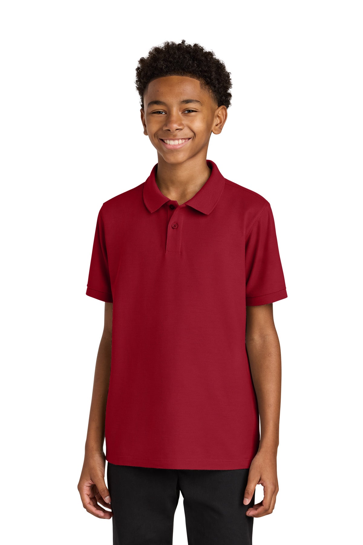 Custom Rich Red Youth Wearever Signature Pique Polo Y200, personalized by SanCanDo Swag in Argyle, TX