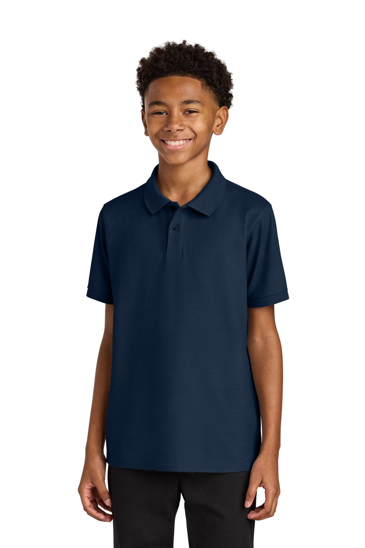 Custom River Blue Navy Youth Wearever Signature Pique Polo Y200, personalized by SanCanDo Swag in Argyle, TX