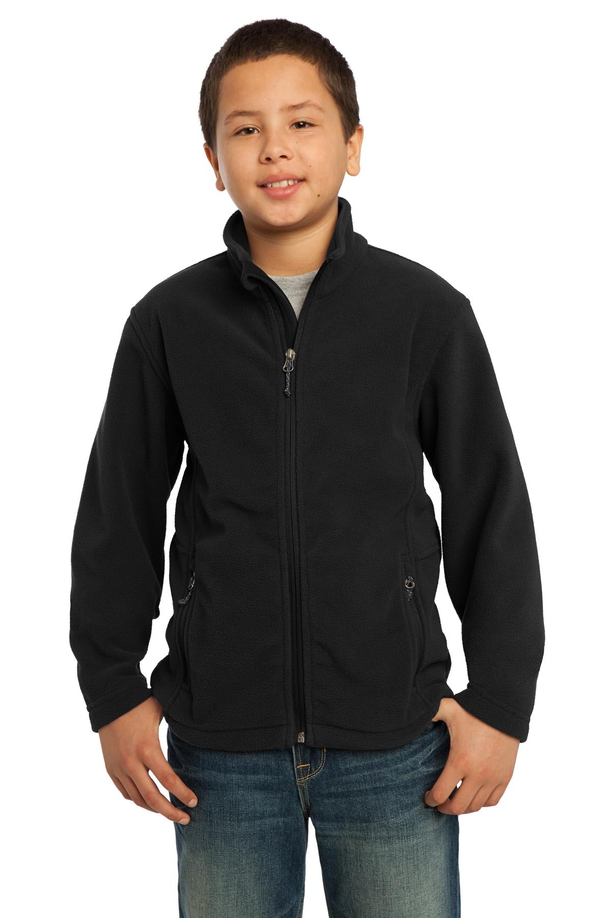 Custom Black Youth Value Fleece Jacket Y217, personalized by SanCanDo Swag in Argyle, TX