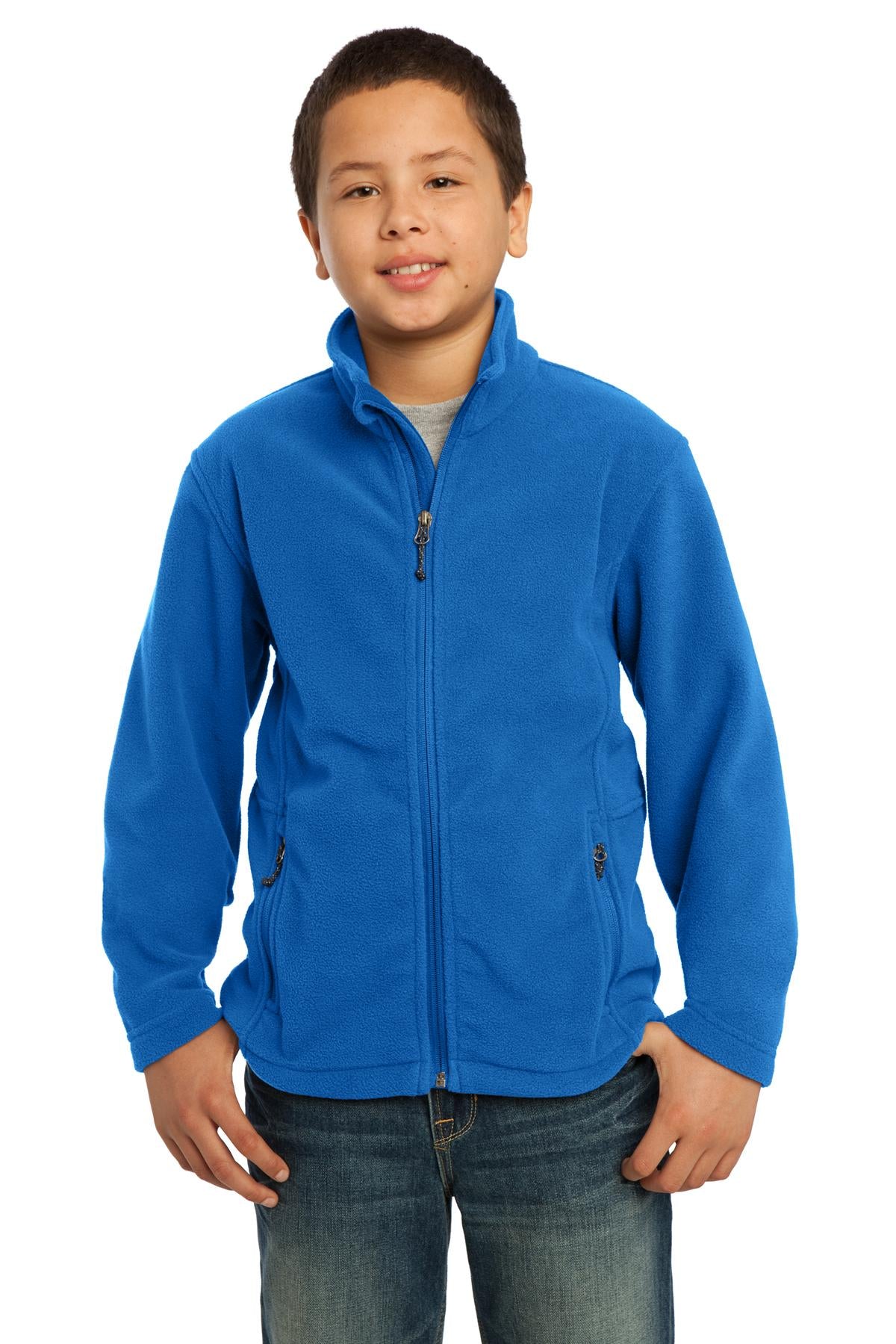 Custom True Royal Youth Value Fleece Jacket Y217, personalized by SanCanDo Swag in Argyle, TX