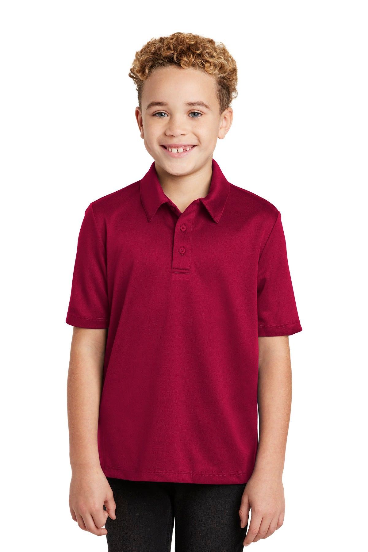 Custom Red Youth Silk Touch Performance Polo Y540, personalized by SanCanDo Swag in Argyle, TX