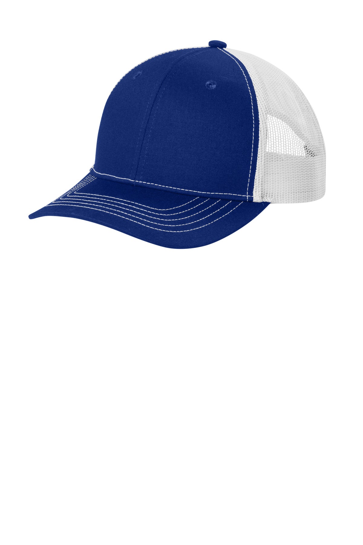 Custom Patriot Blue/ White Youth Snapback Trucker Cap YC402, personalized by SanCanDo Swag in Argyle, TX