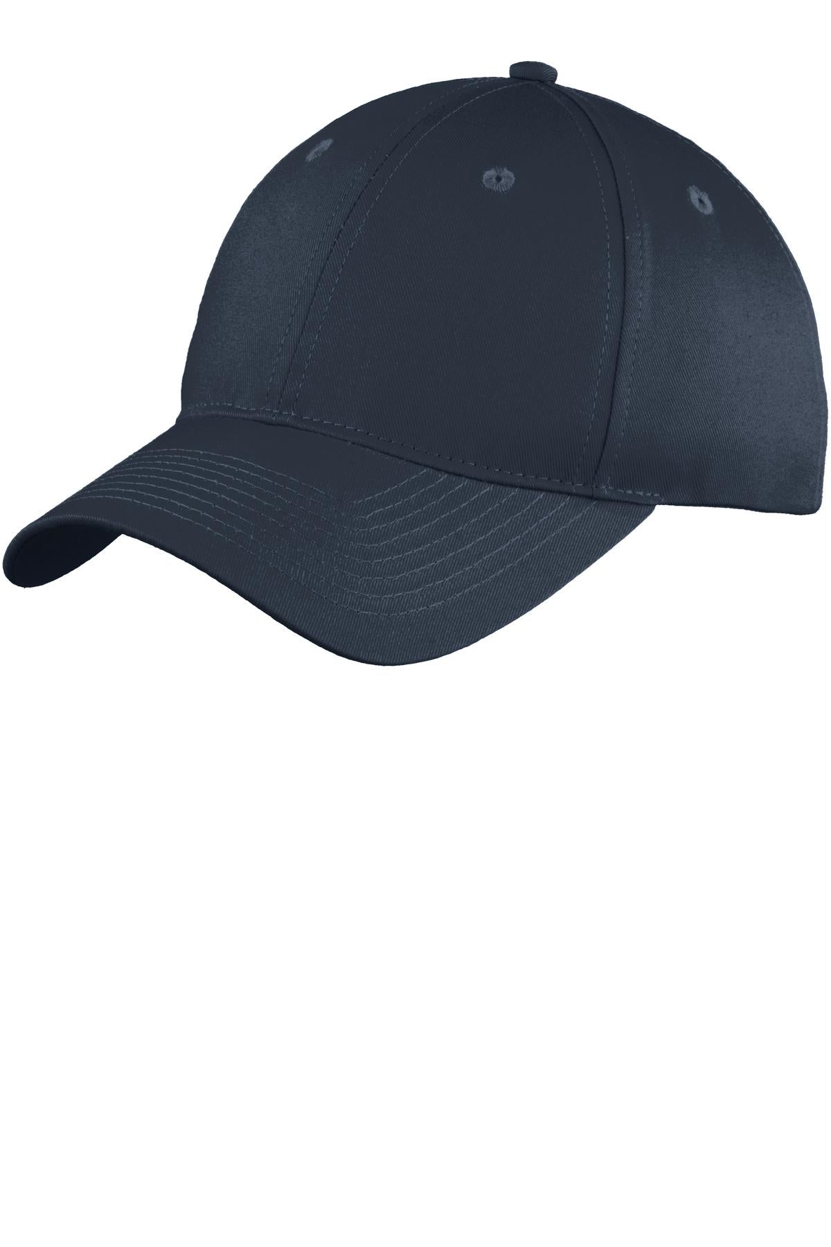 Custom Navy Youth Six-Panel Unstructured Twill Cap YC914, personalized by SanCanDo Swag in Argyle, TX