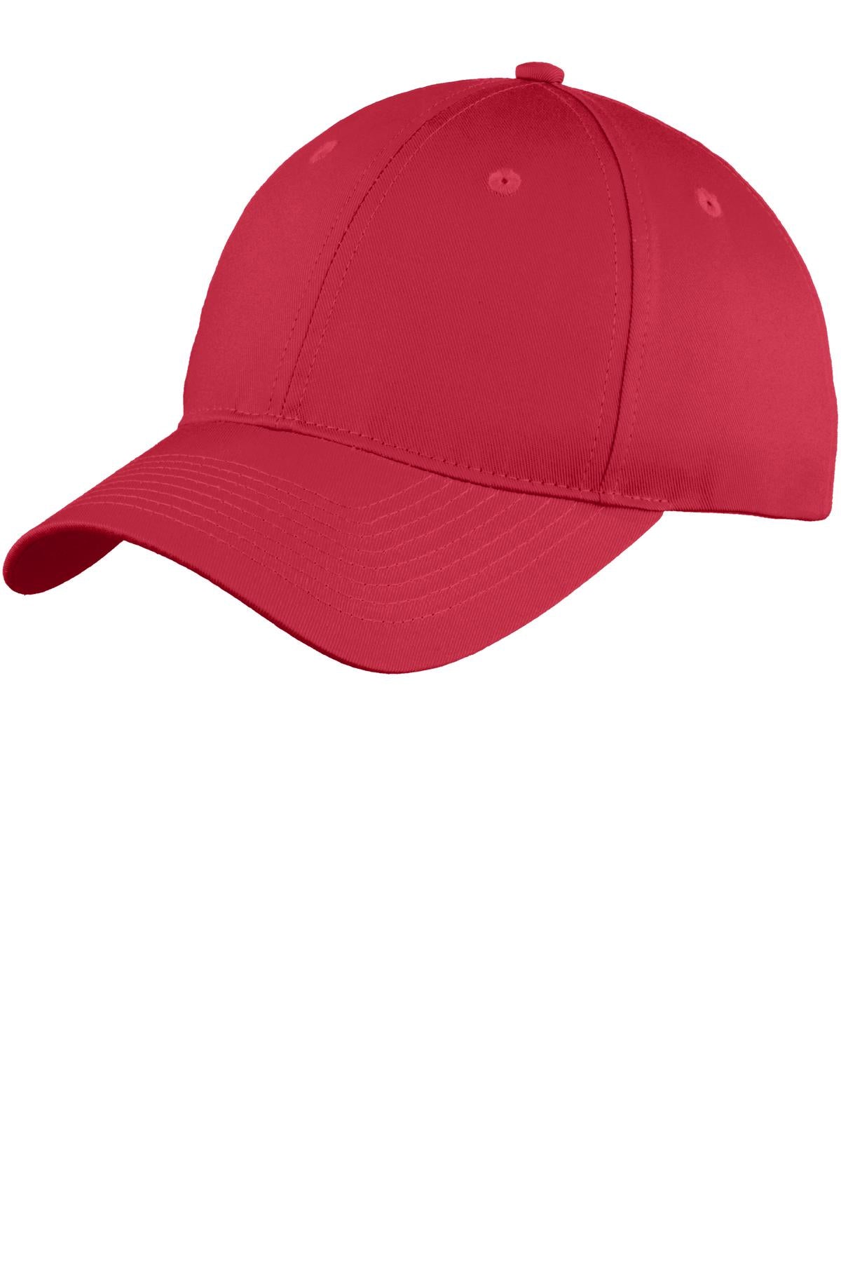 Custom Red Youth Six-Panel Unstructured Twill Cap YC914, personalized by SanCanDo Swag in Argyle, TX
