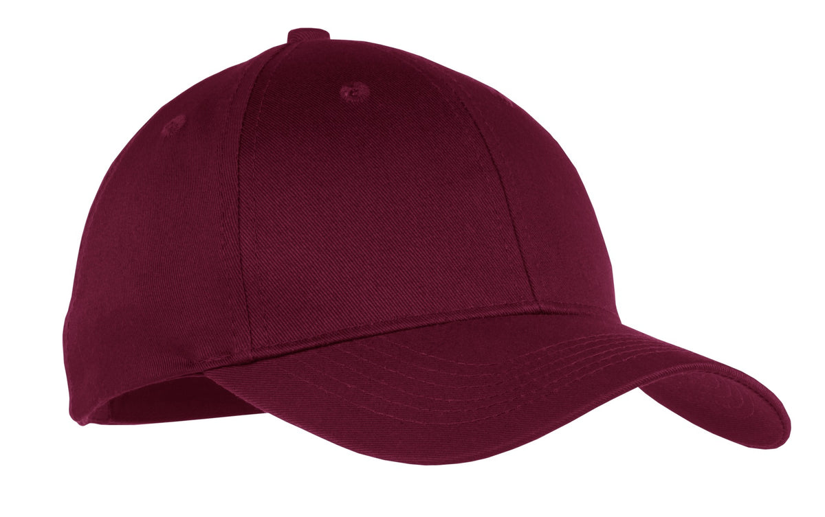 Custom Maroon Youth Six-Panel Twill Cap YCP80, personalized by SanCanDo Swag in Argyle, TX