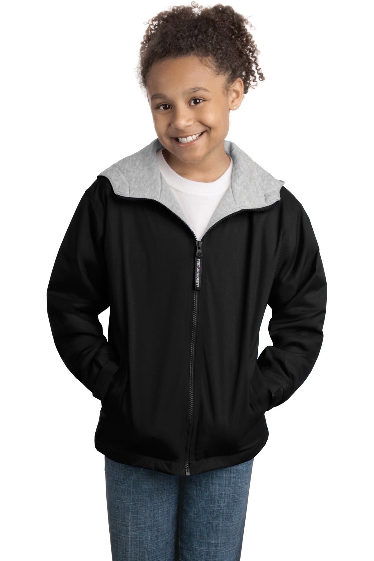 Custom Black/ Light Oxford Youth Team Jacket YJP56, personalized by SanCanDo Swag in Argyle, TX
