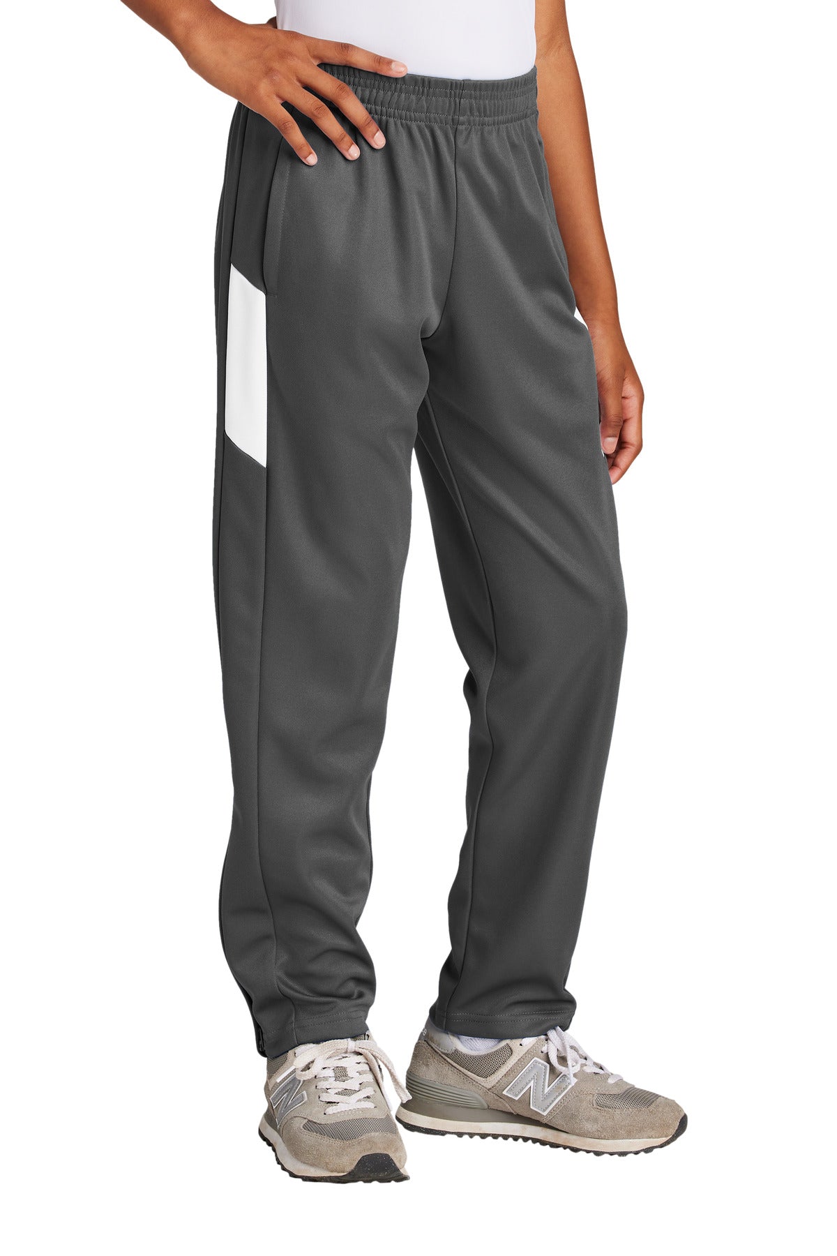 Custom Iron Grey/ White Youth Travel Pant YPST800, personalized by SanCanDo Swag in Argyle, TX