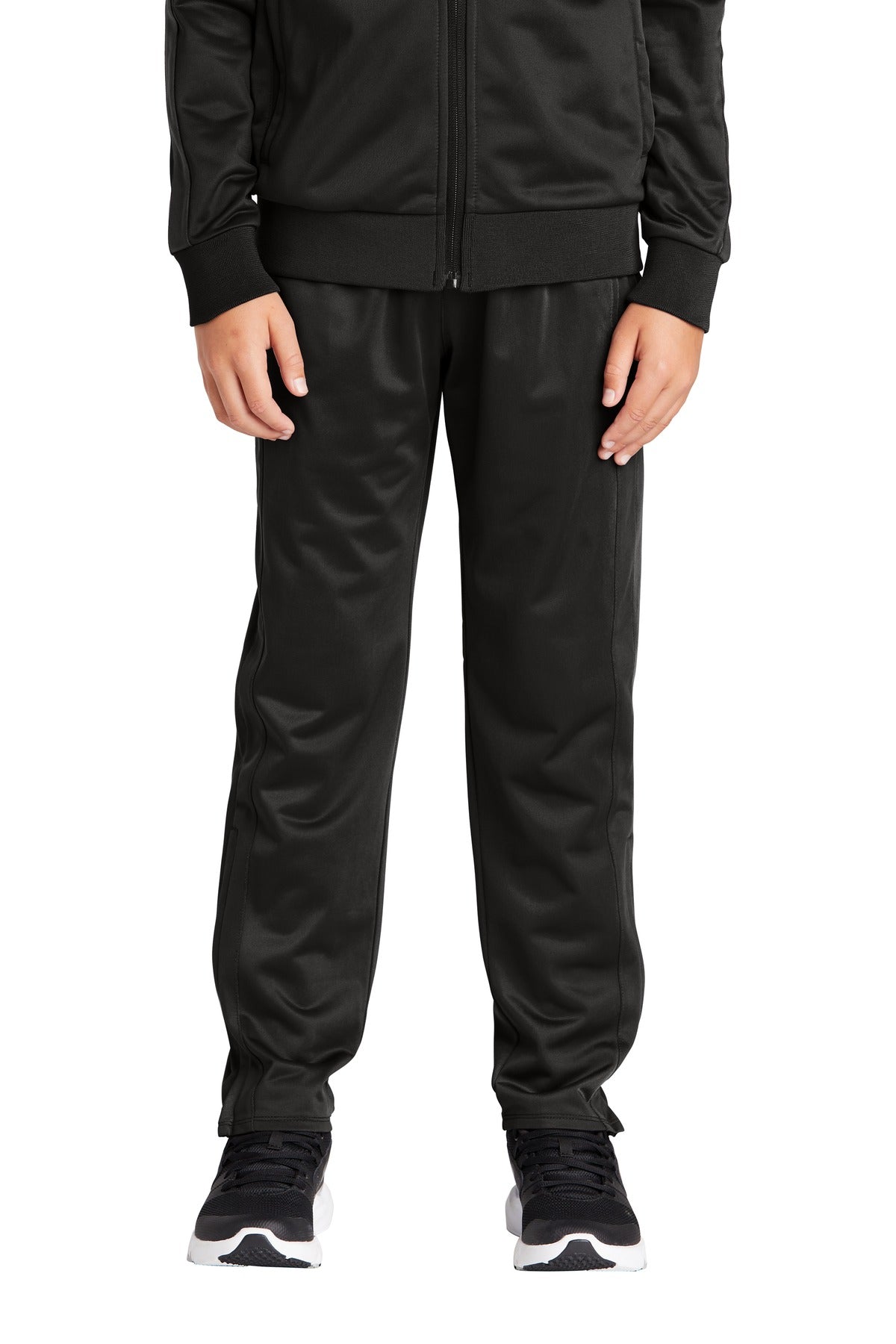 Custom Black Youth Tricot Track Jogger YPST95, personalized by SanCanDo Swag in Argyle, TX