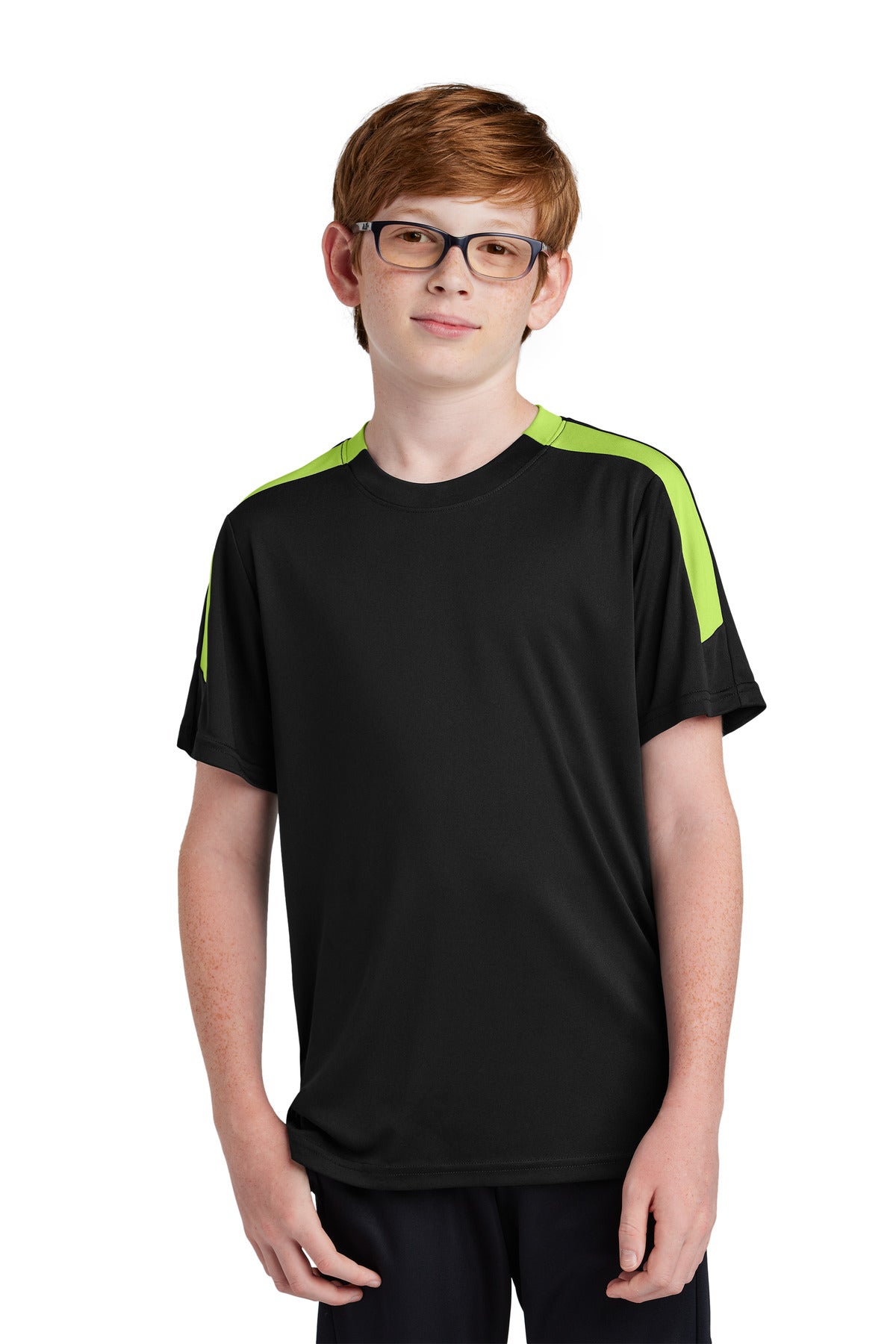 Custom Black/ Lime Shock Youth Competitor United Crew YST100, personalized by SanCanDo Swag in Argyle, TX