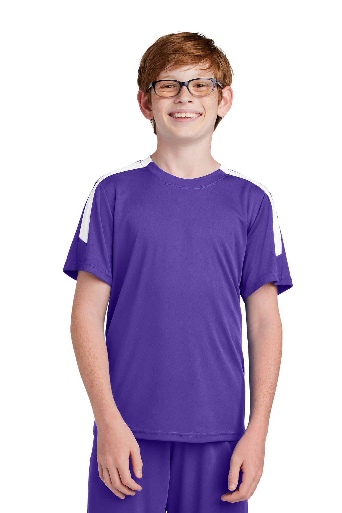 Custom Purple/ White Youth Competitor United Crew YST100, personalized by SanCanDo Swag in Argyle, TX